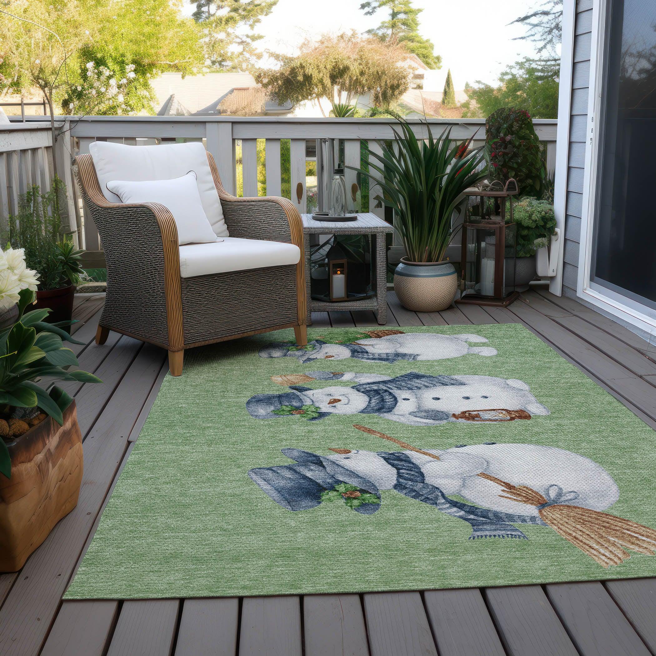 Addison Rugs Raeanor Green Washable Indoor-Outdoor Rug
