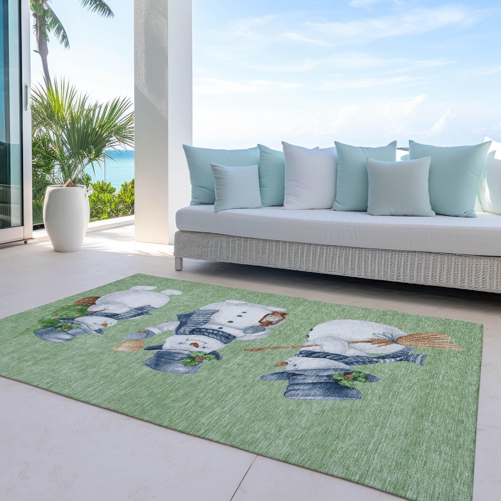 Addison Rugs Raeanor Green Washable Indoor-Outdoor Rug