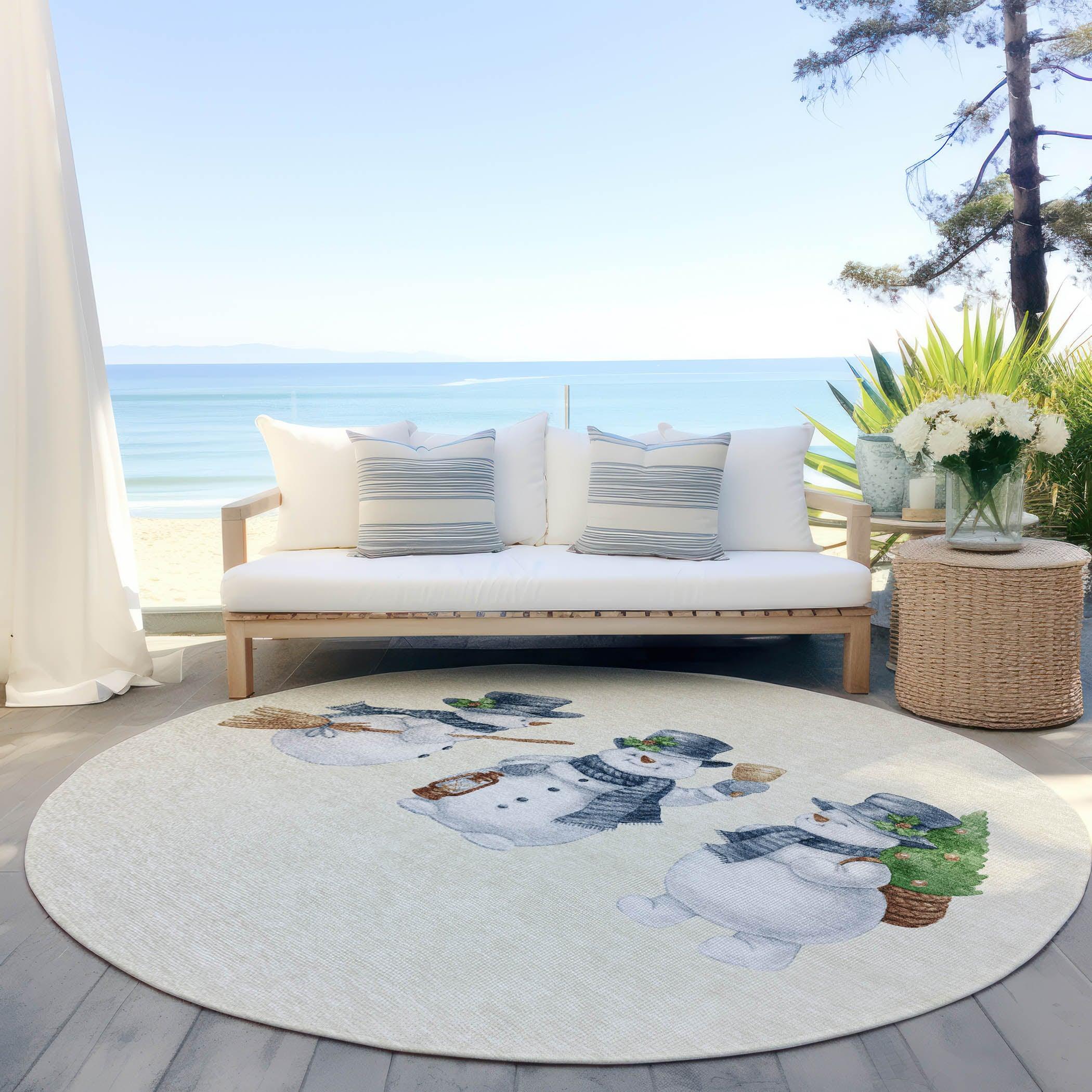 Addison Rugs Raeanor Ivory Washable Indoor-Outdoor Rug