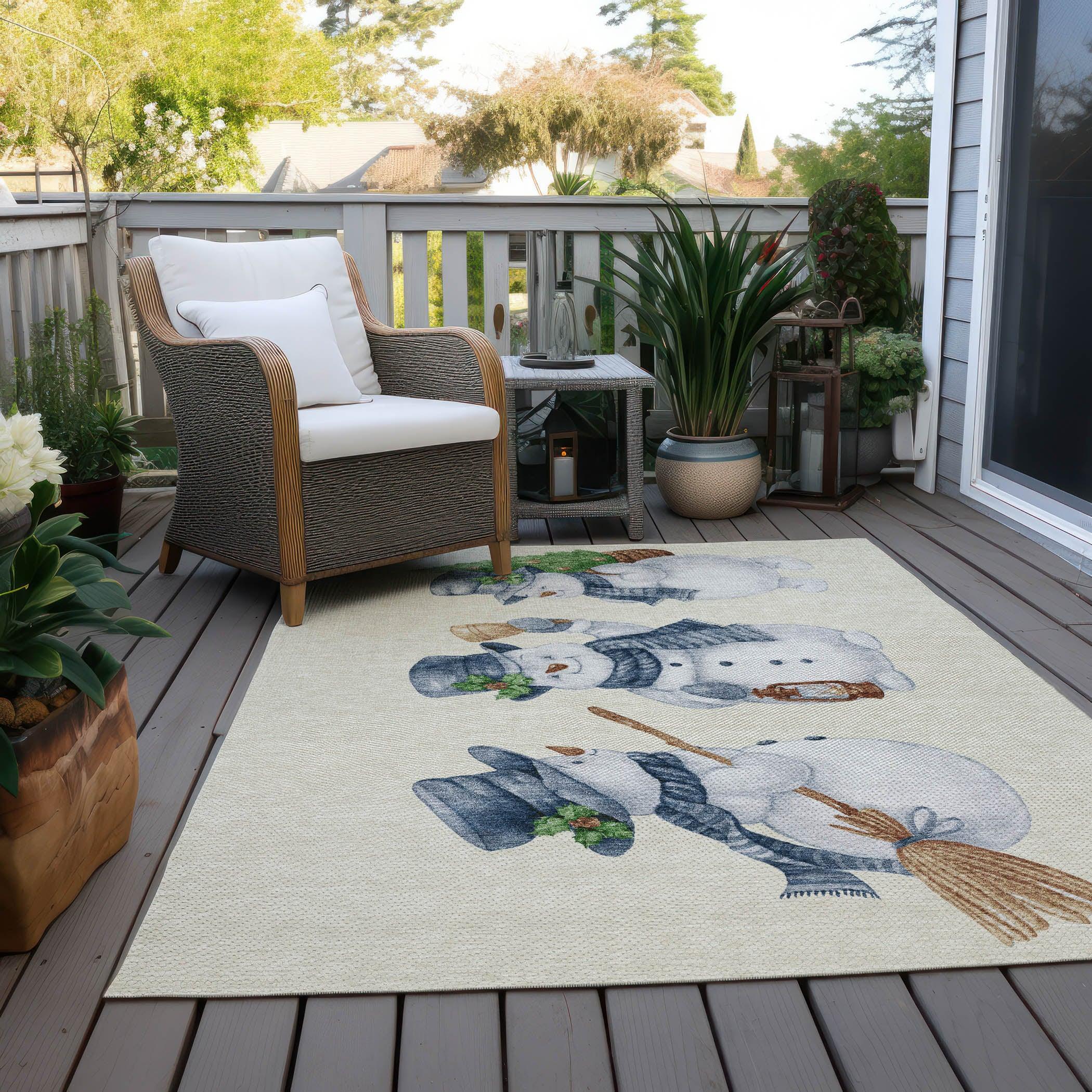 Addison Rugs Raeanor Ivory Washable Indoor-Outdoor Rug