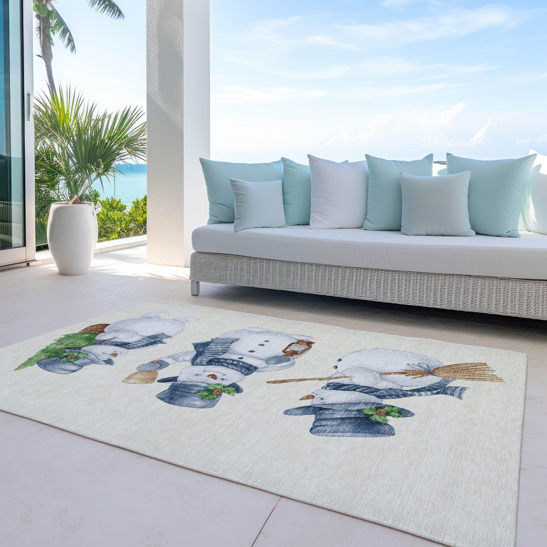 Addison Rugs Raeanor Ivory Washable Indoor-Outdoor Rug