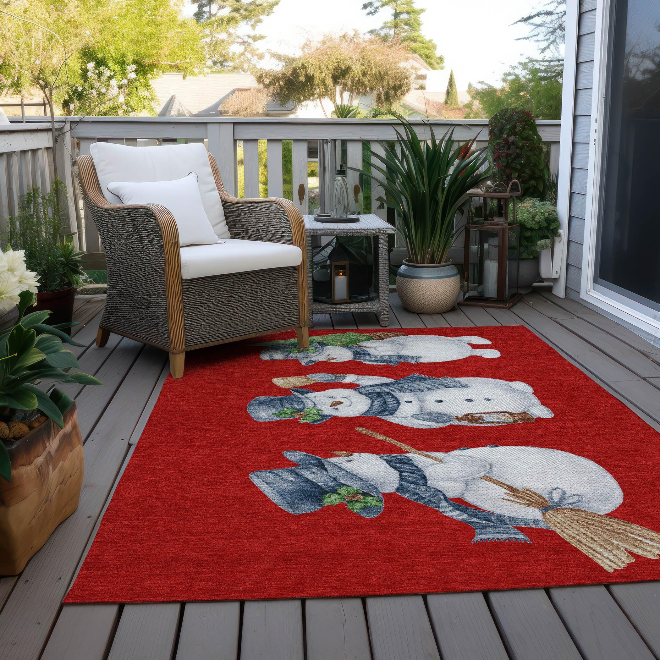 Addison Rugs Raeanor Red Washable Indoor-Outdoor Rug