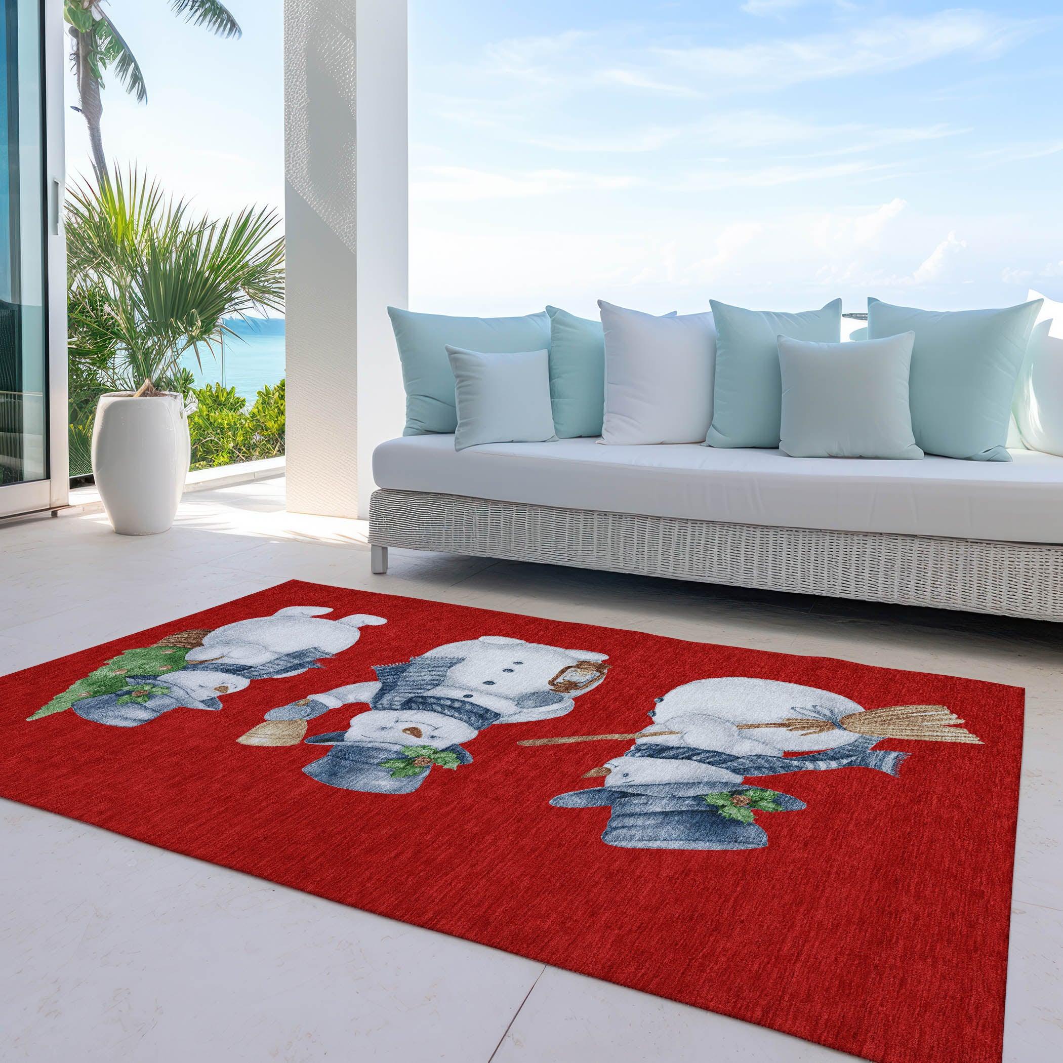 Addison Rugs Raeanor Red Washable Indoor-Outdoor Rug