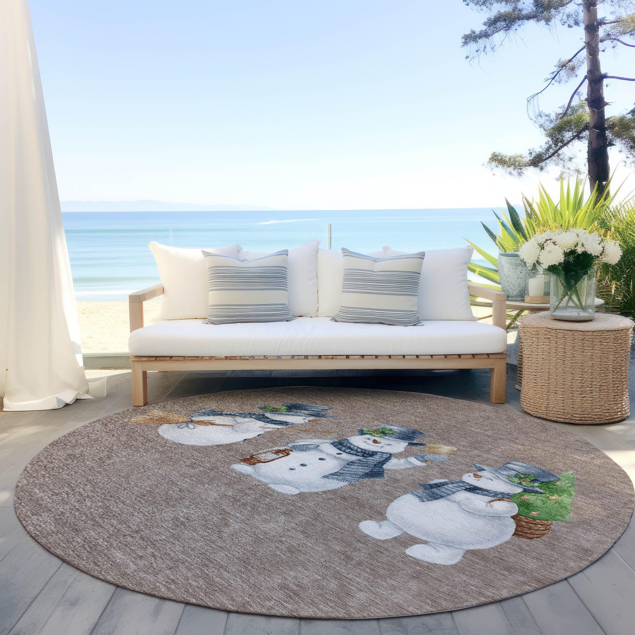 Addison Rugs Raeanor Taupe Washable Indoor-Outdoor Rug