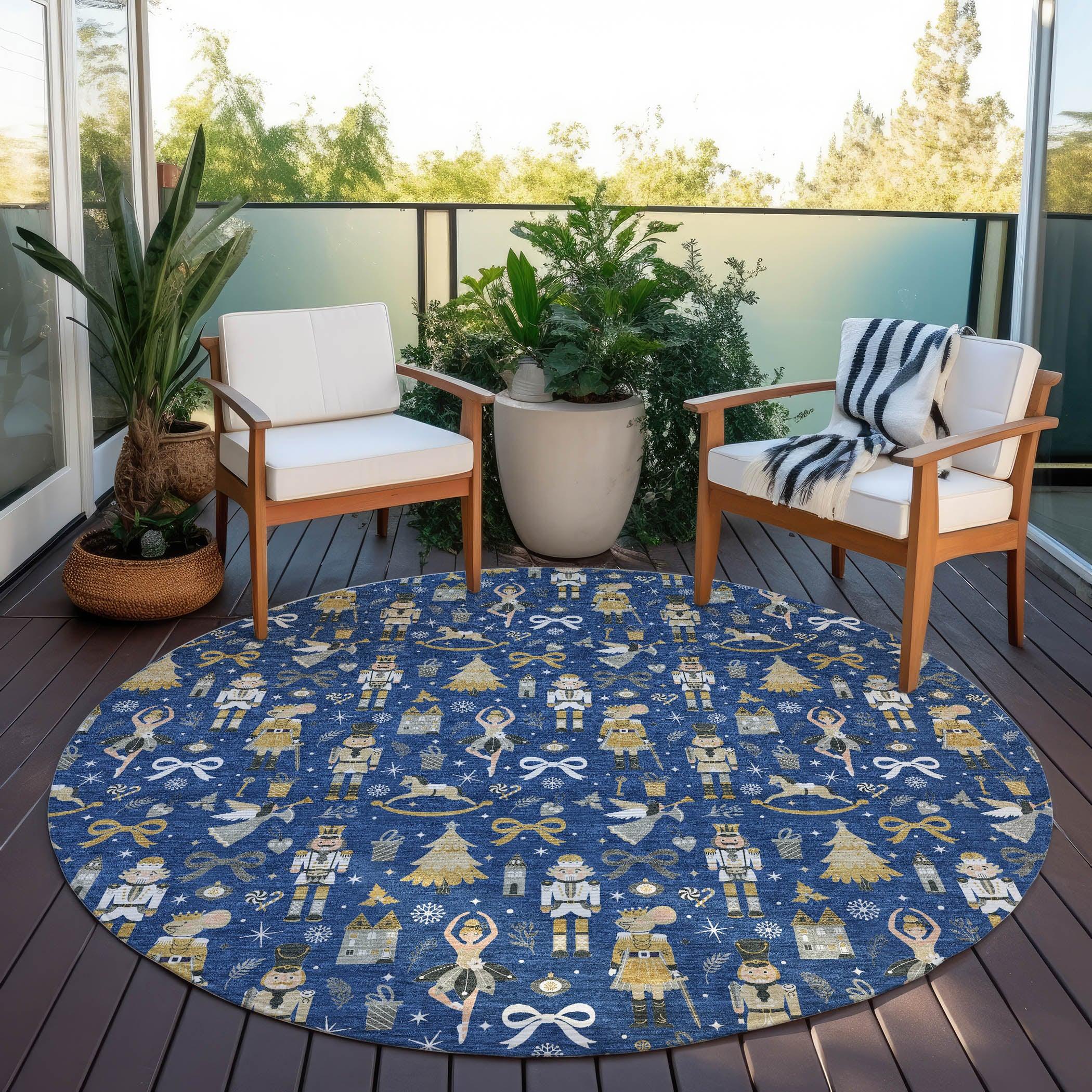 Addison Rugs Raeara Blue Washable Indoor-Outdoor Rug