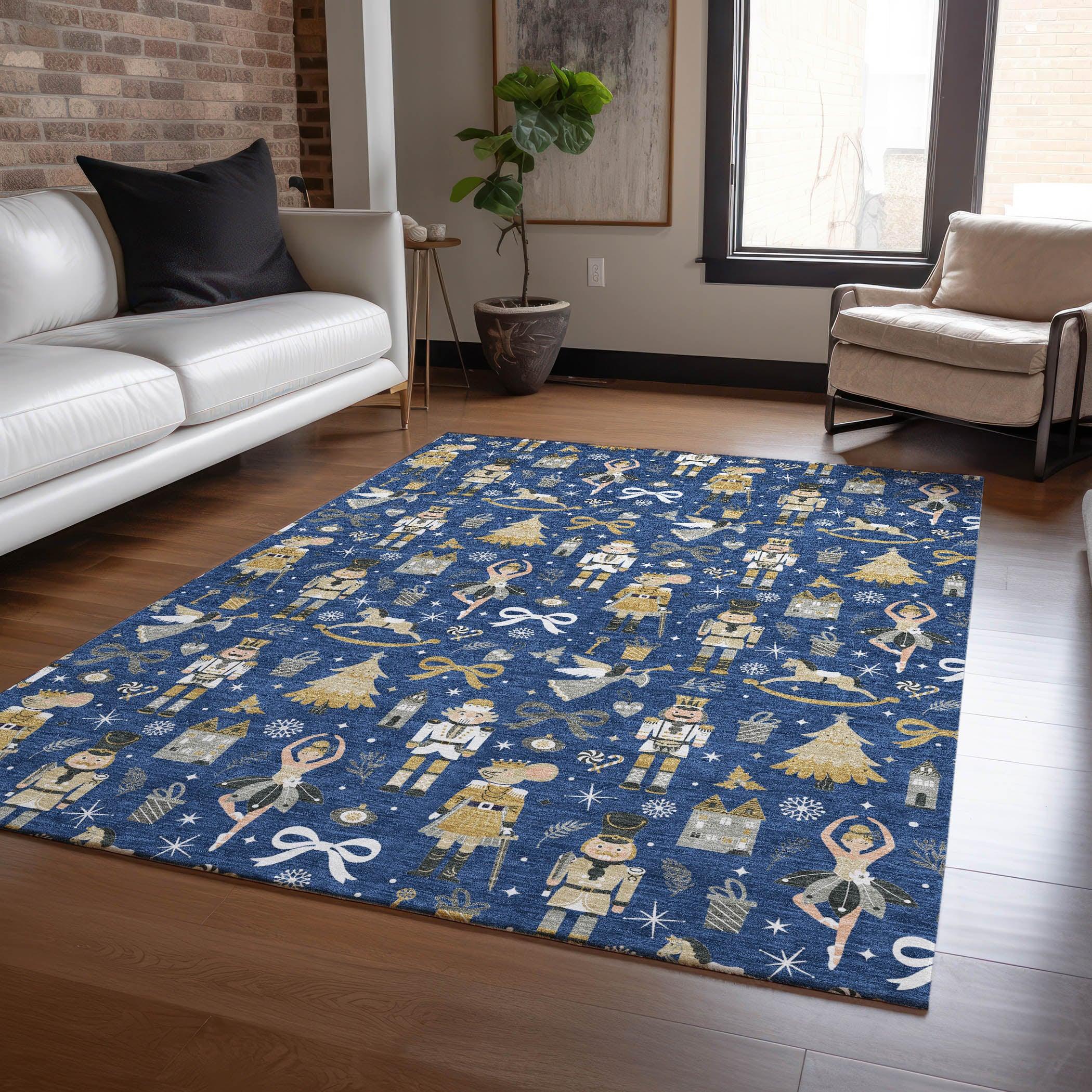Addison Rugs Raeara Blue Washable Indoor-Outdoor Rug