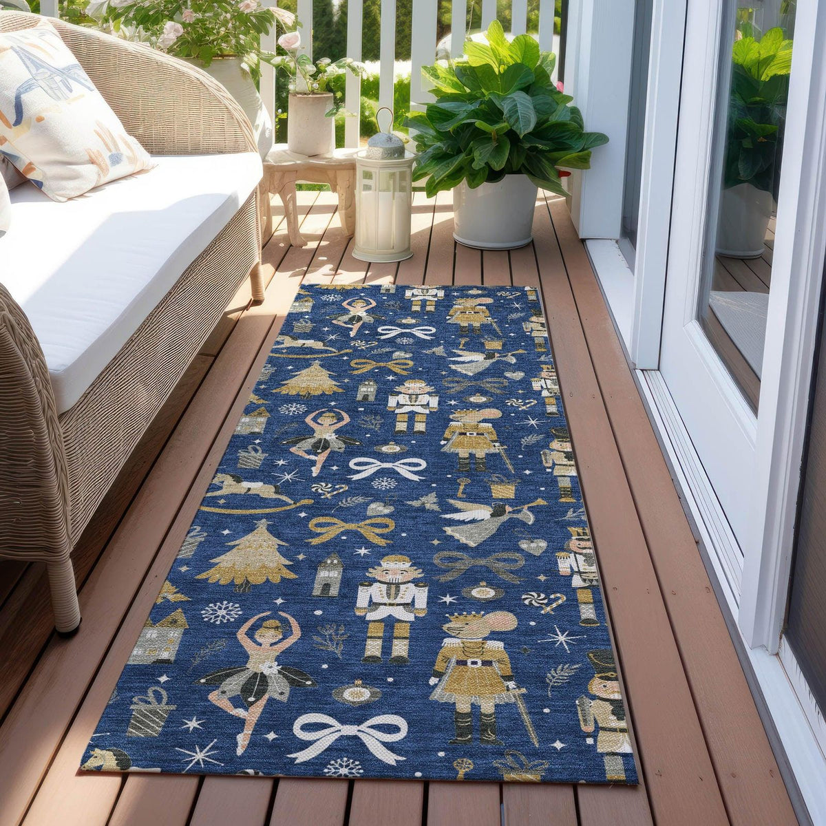 Addison Rugs Raeara Blue Washable Indoor-Outdoor Rug