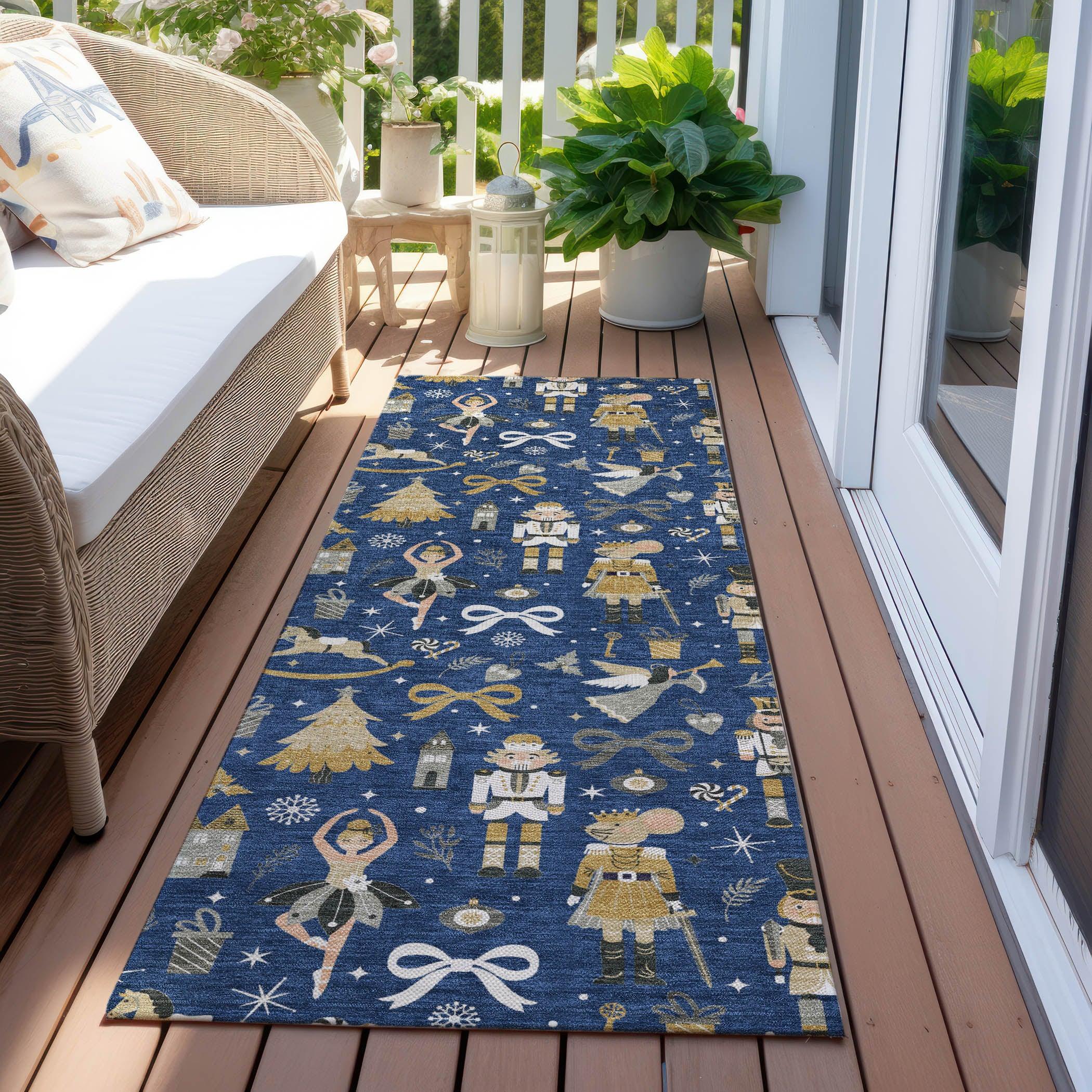 Addison Rugs Raeara Blue Washable Indoor-Outdoor Rug