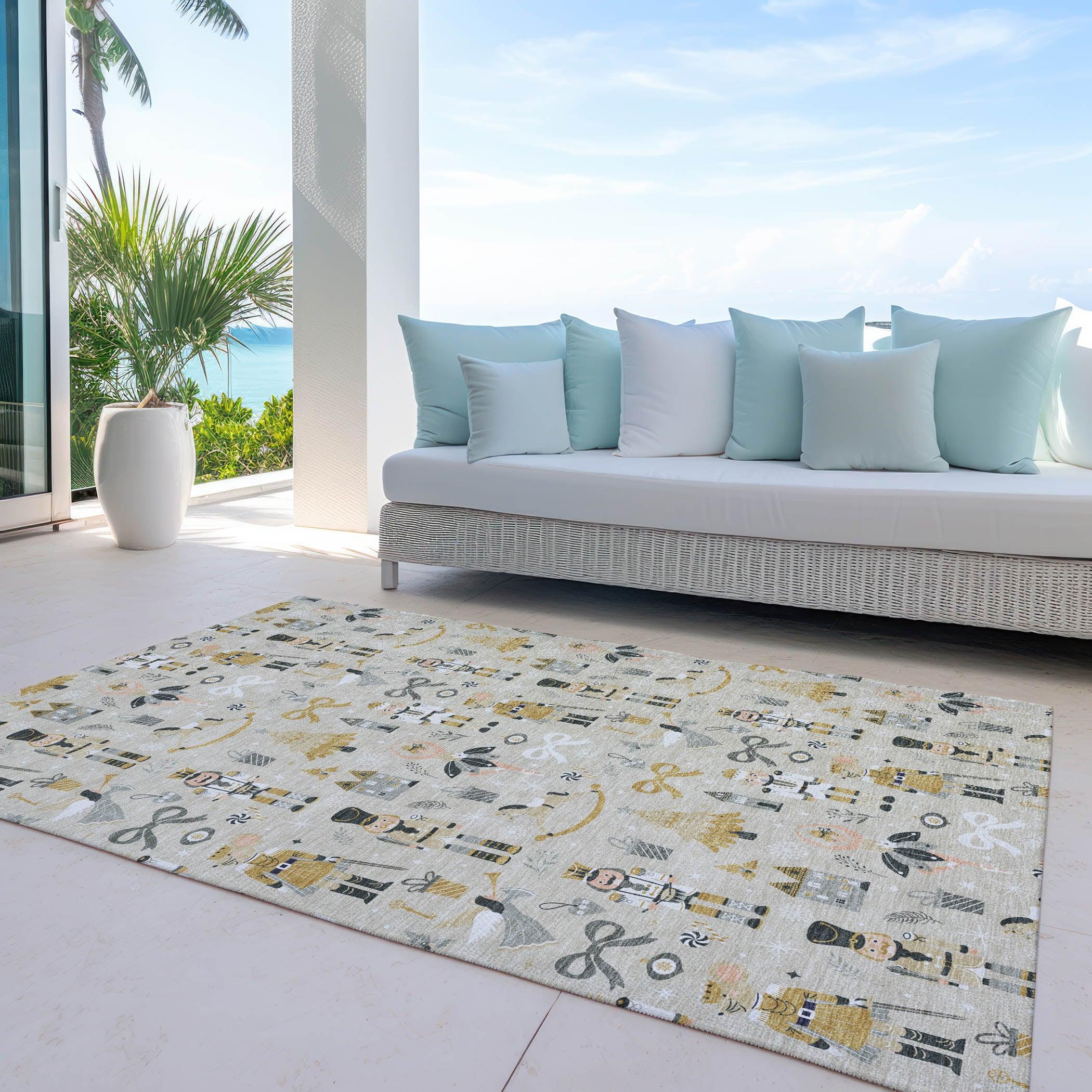 Addison Rugs Raeara Brown Washable Indoor-Outdoor Rug