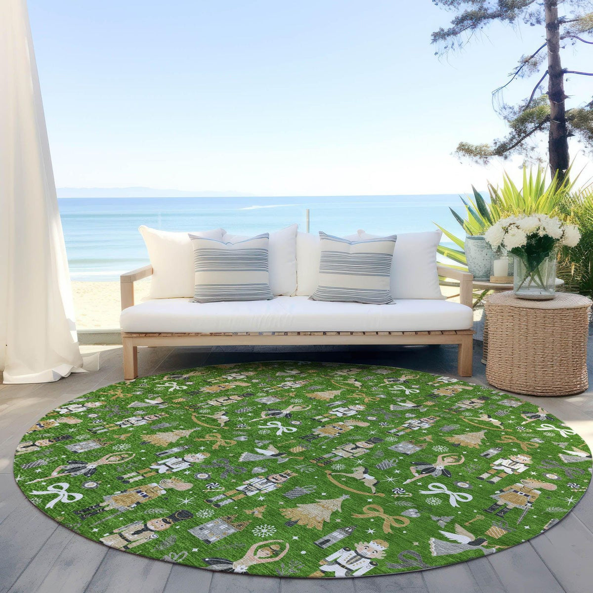 Addison Rugs Raeara Green Washable Indoor-Outdoor Rug