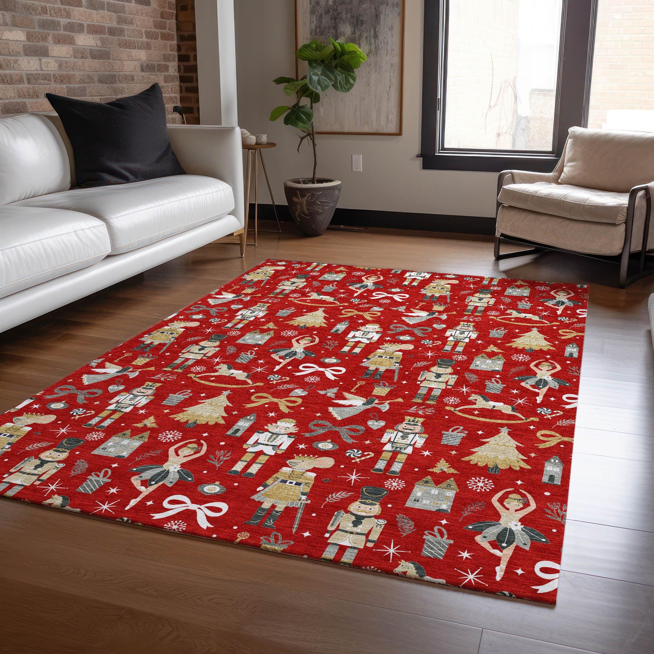 Addison Rugs Raeara Red Washable Indoor-Outdoor Rug