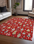 Addison Rugs Raeara Red Washable Indoor-Outdoor Rug