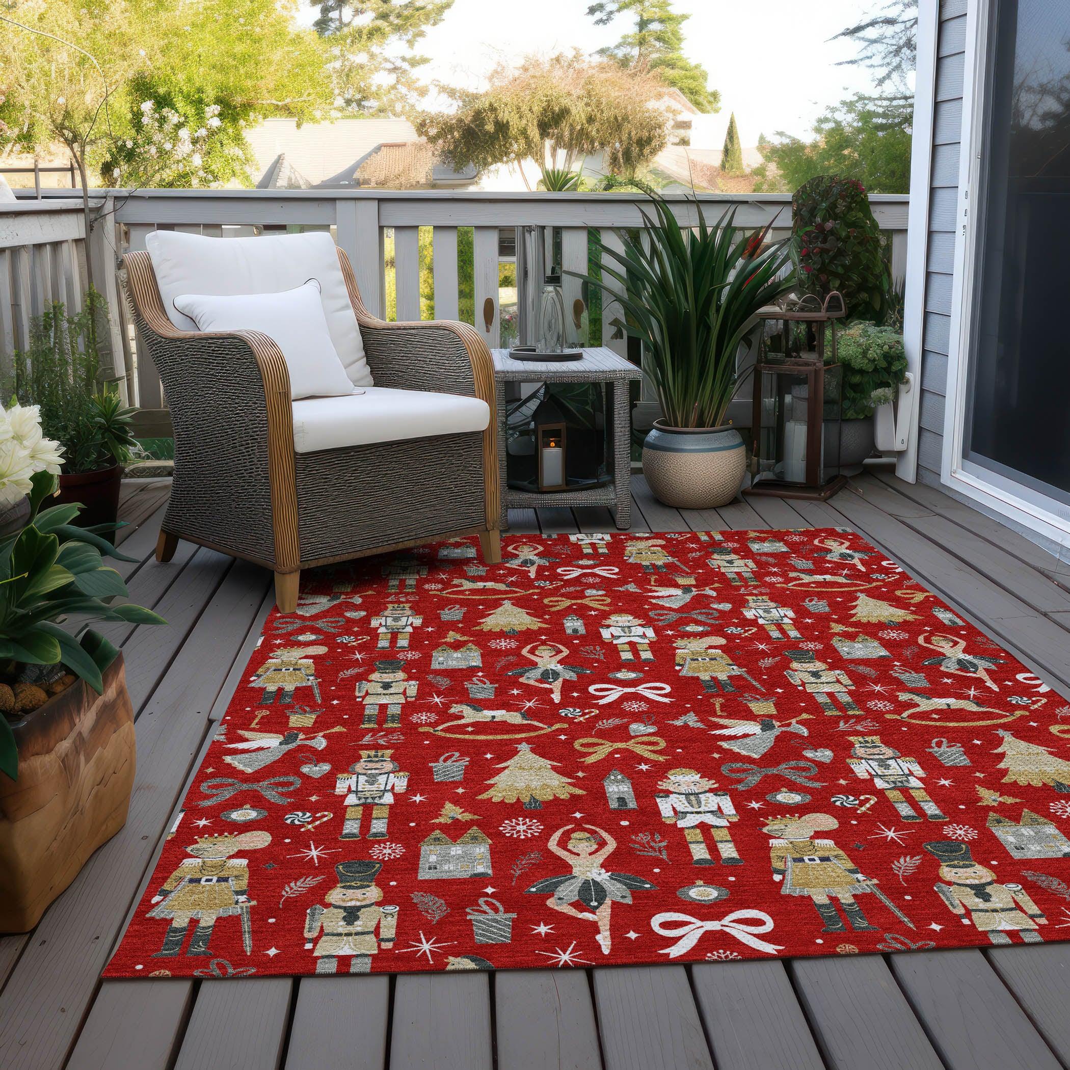 Addison Rugs Raeara Red Washable Indoor-Outdoor Rug