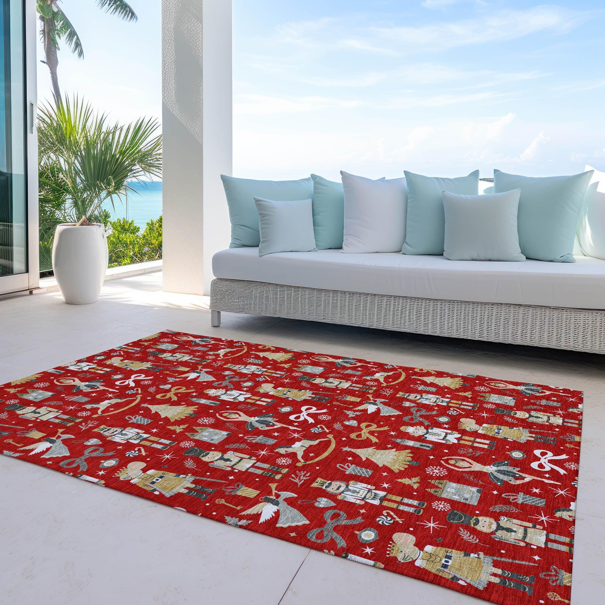 Addison Rugs Raeara Red Washable Indoor-Outdoor Rug