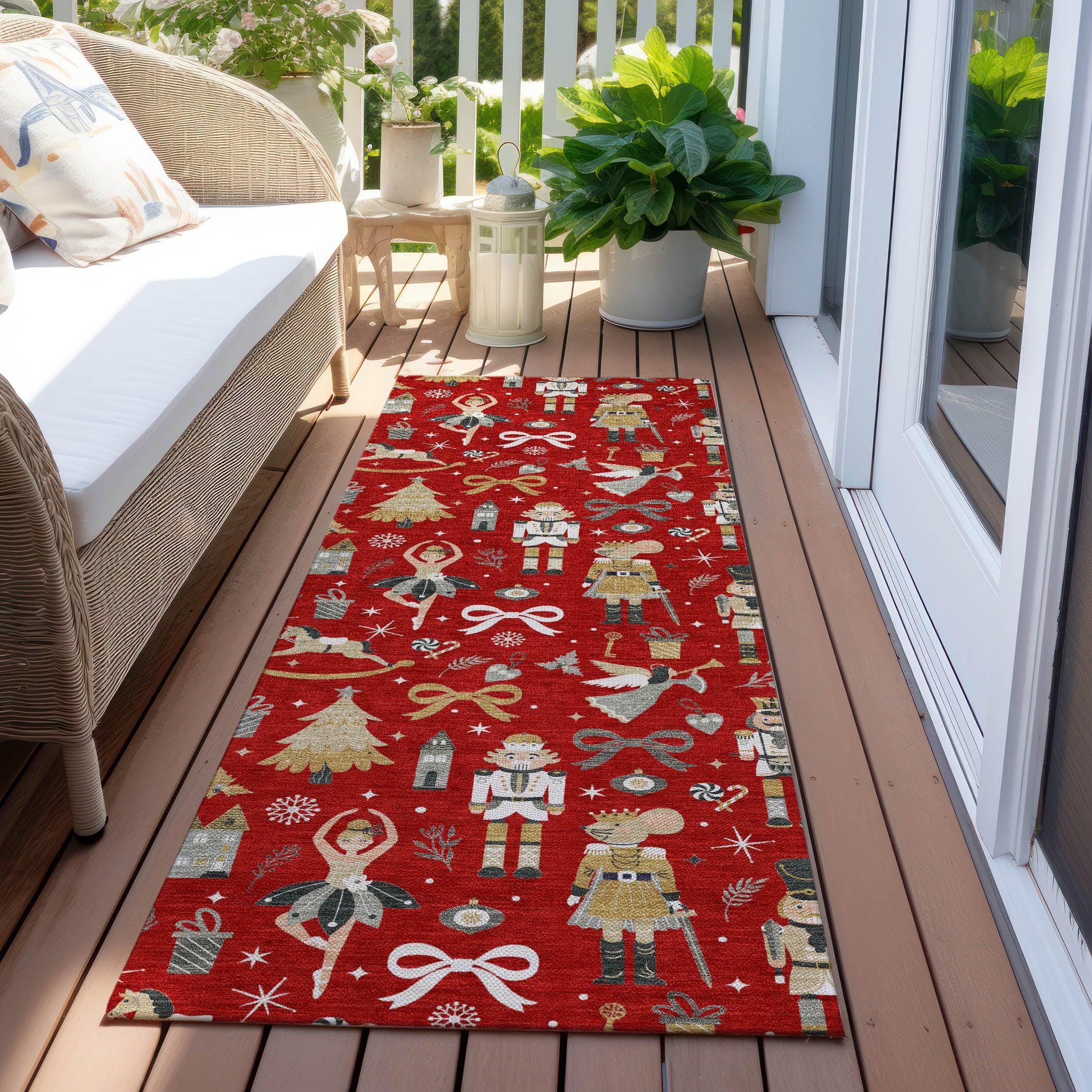 Addison Rugs Raeara Red Washable Indoor-Outdoor Rug