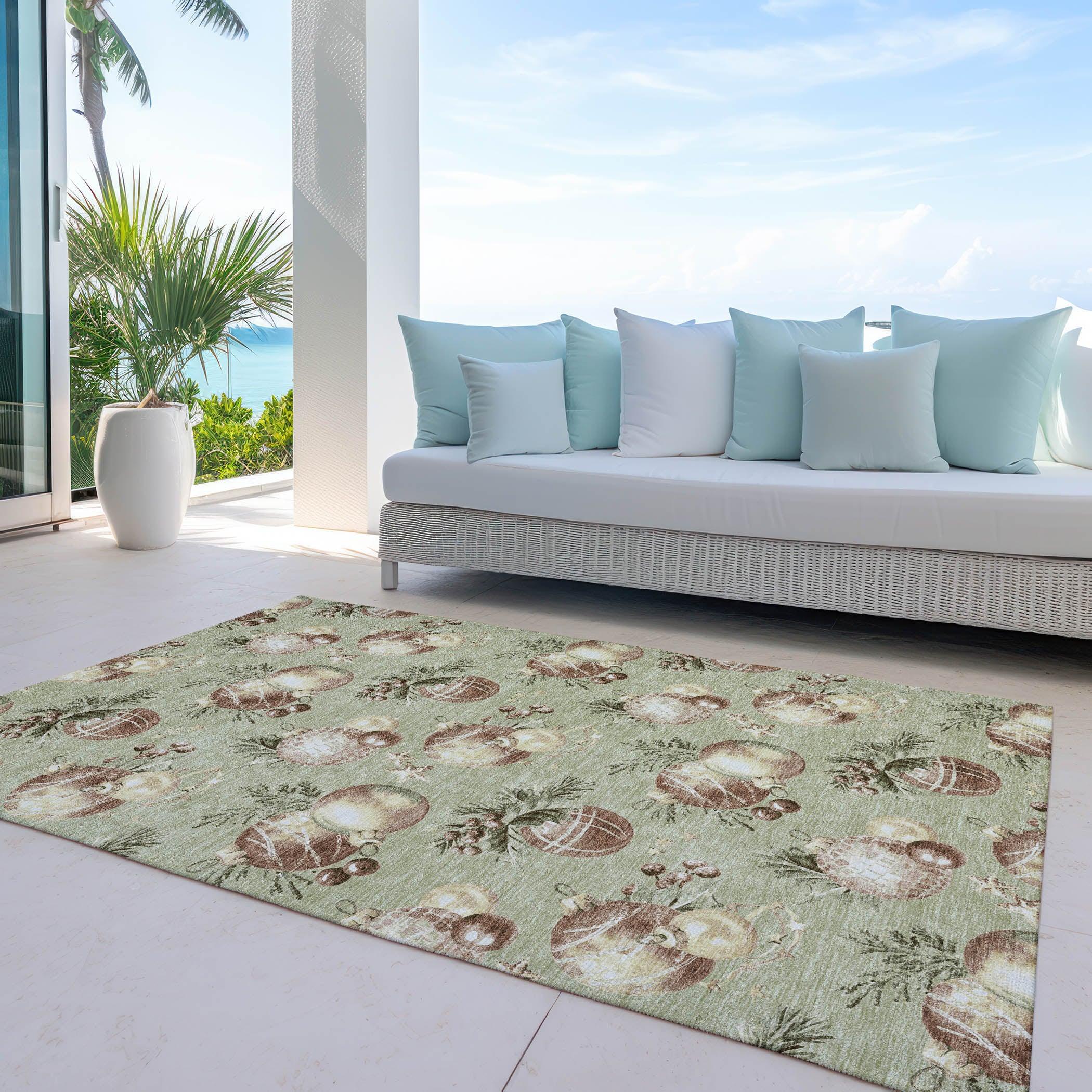 Addison Rugs Raearis Aloe Washable Indoor-Outdoor Rug
