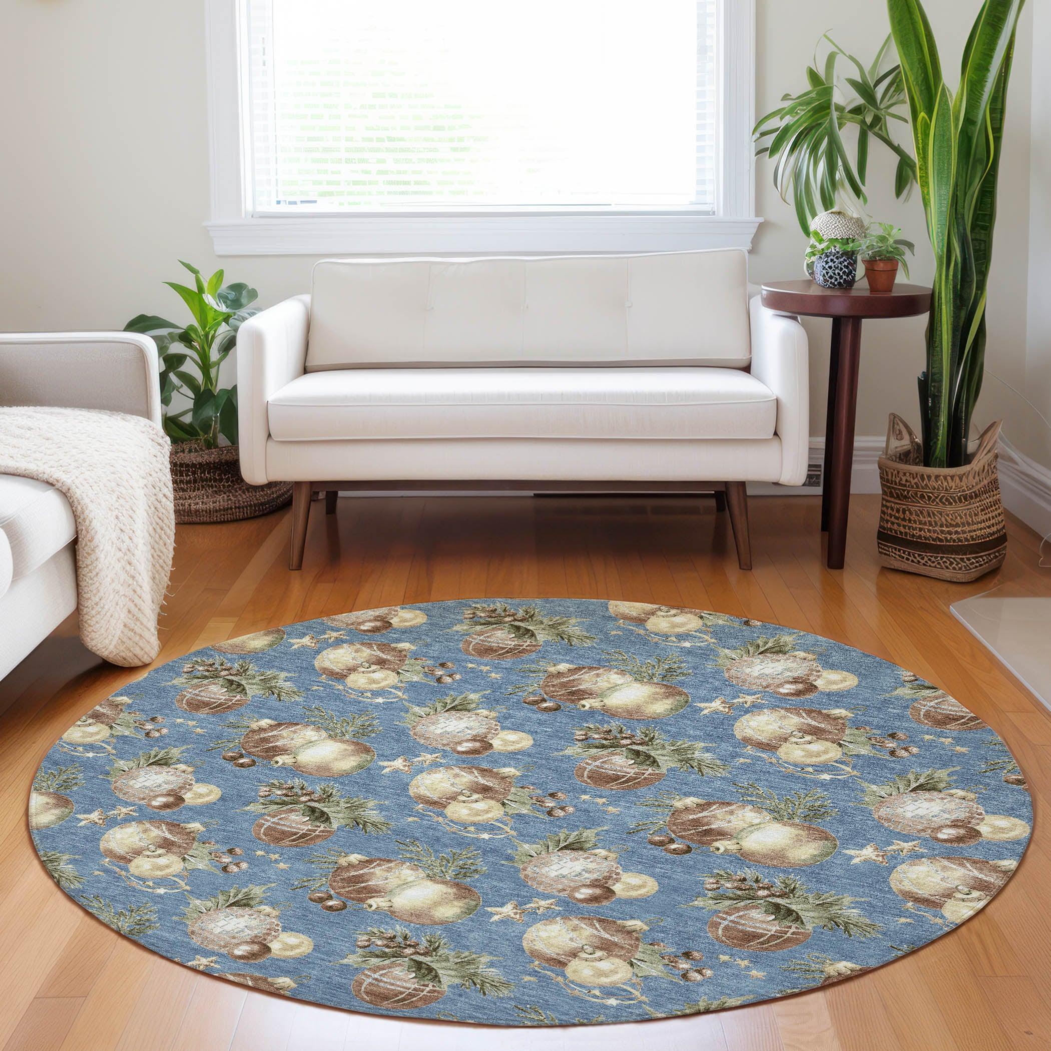 Addison Rugs Raearis Blue Washable Indoor-Outdoor Rug