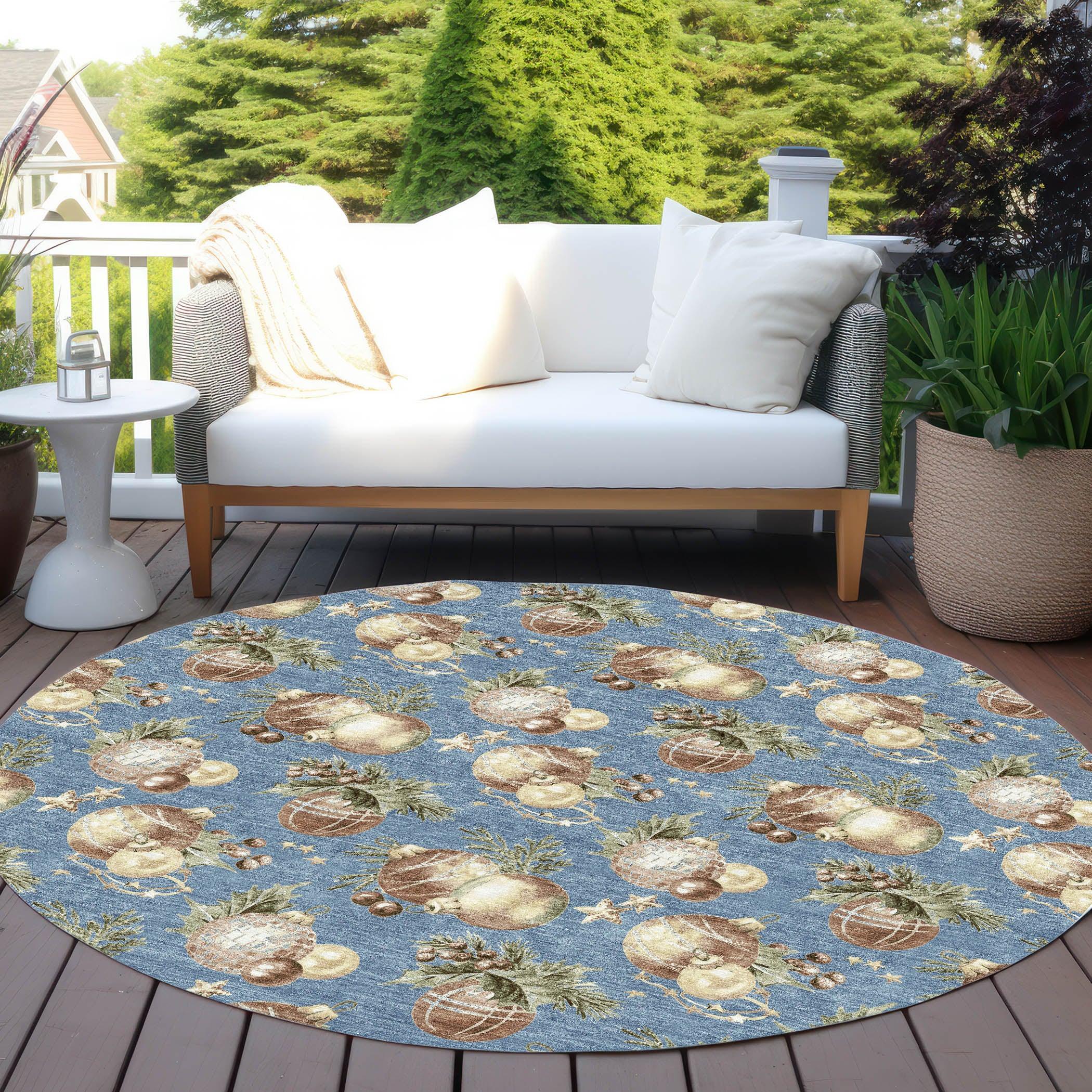 Addison Rugs Raearis Blue Washable Indoor-Outdoor Rug