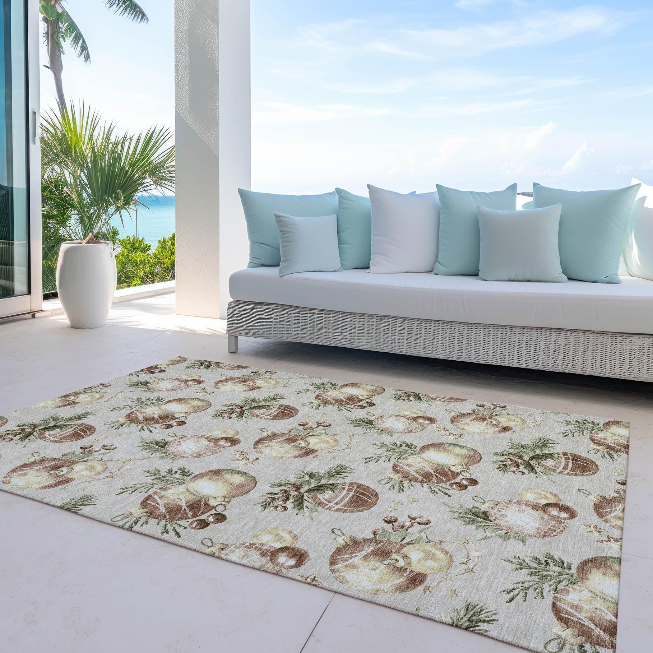 Addison Rugs Raearis Brown Washable Indoor-Outdoor Rug
