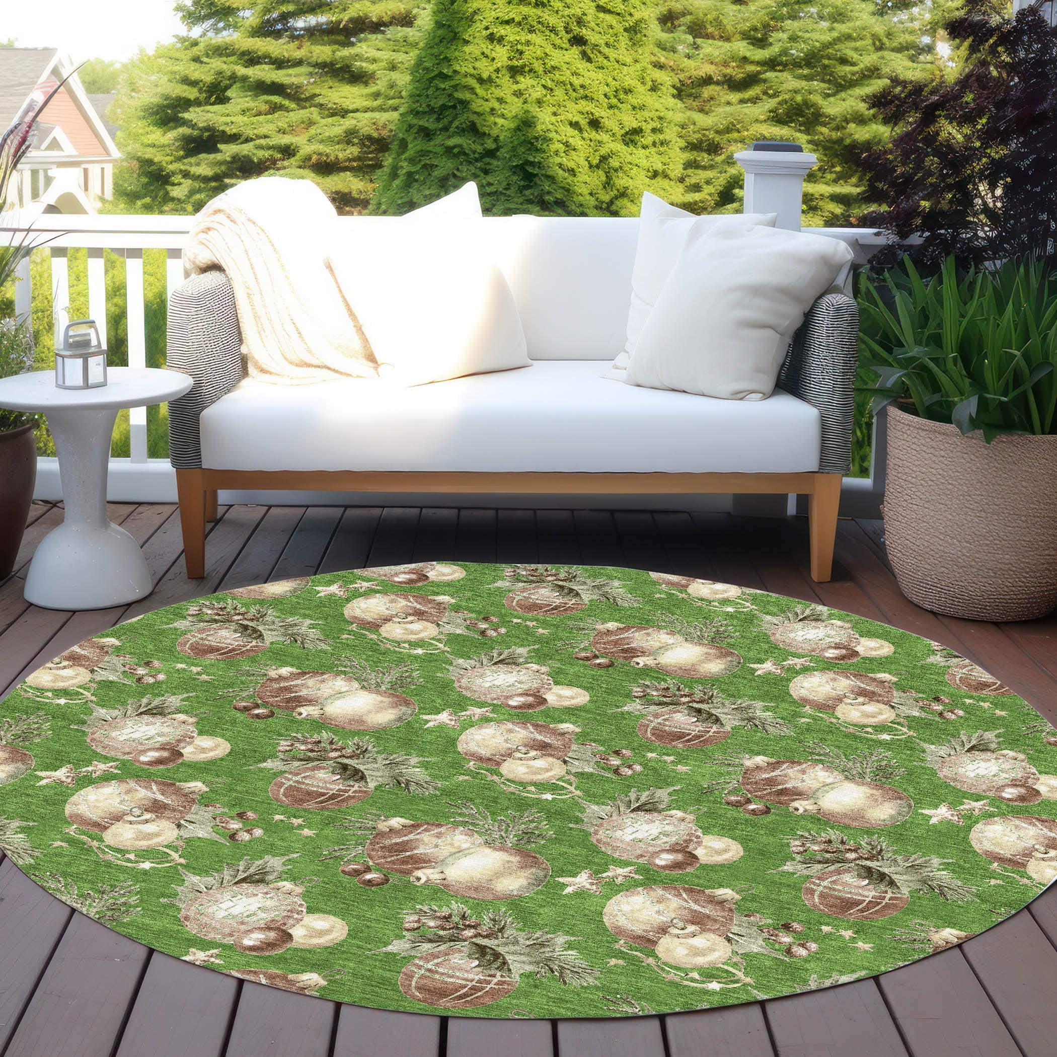 Addison Rugs Raearis Green Washable Indoor-Outdoor Rug