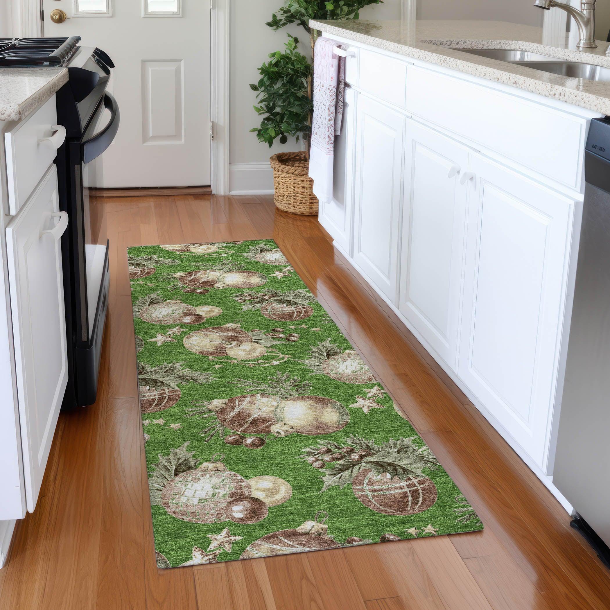 Addison Rugs Raearis Green Washable Indoor-Outdoor Rug