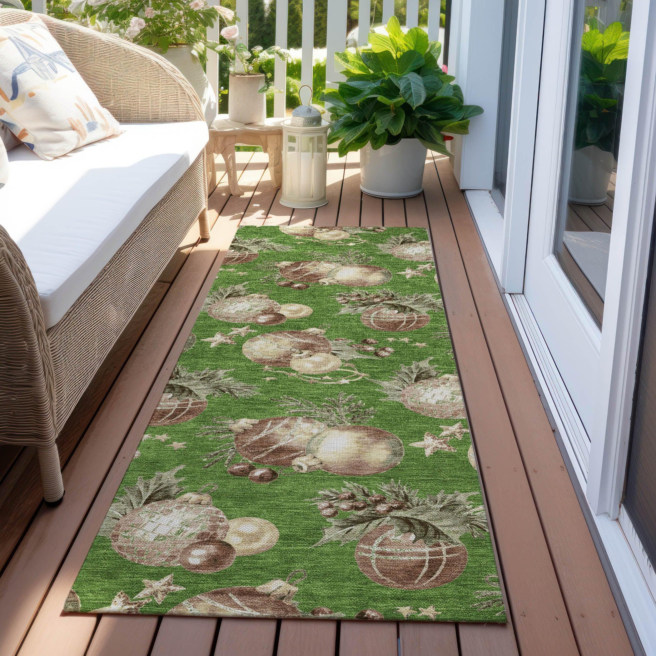 Addison Rugs Raearis Green Washable Indoor-Outdoor Rug