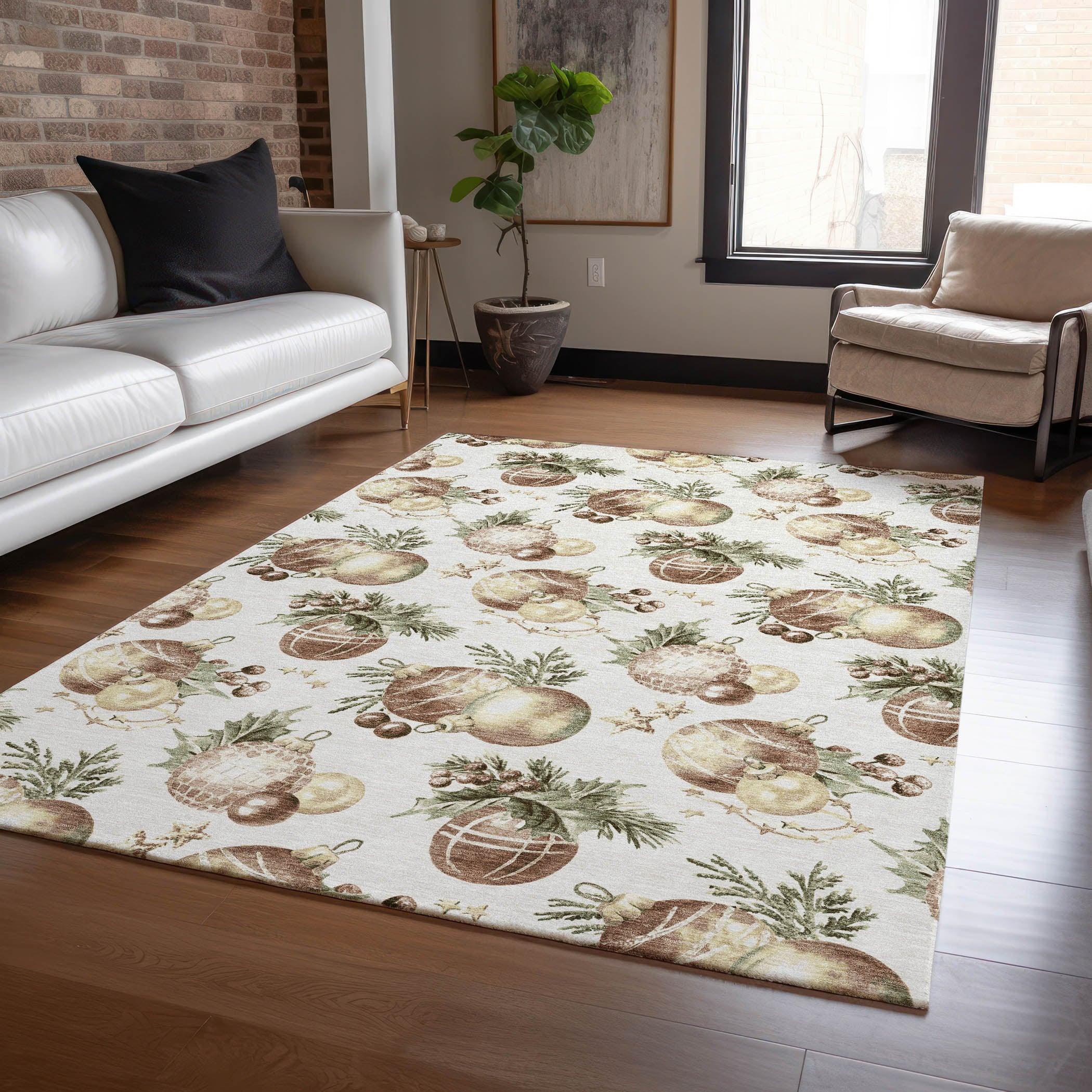 Addison Rugs Raearis Ivory Washable Indoor-Outdoor Rug