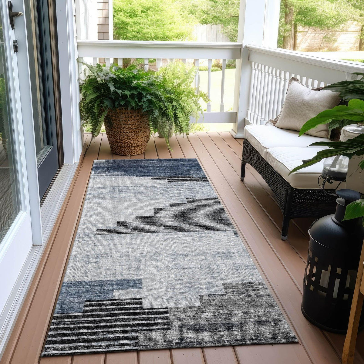 Addison Rugs Raeel Blue Washable Indoor-Outdoor Rug