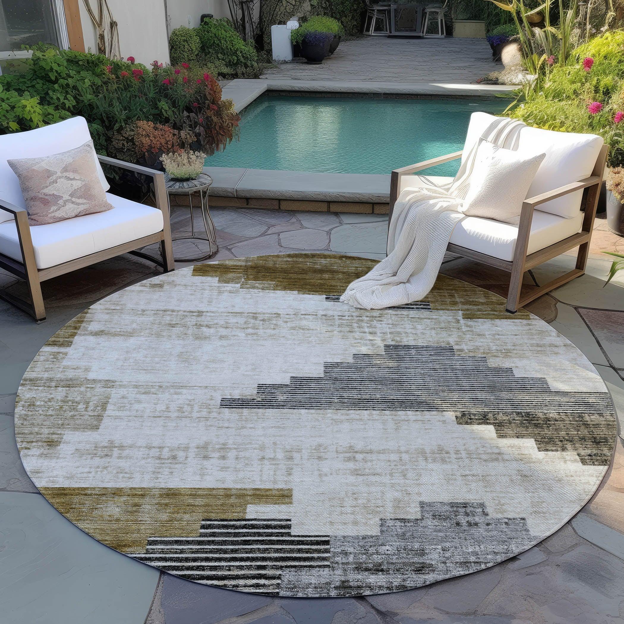 Addison Rugs Raeel Brown Washable Indoor-Outdoor Rug