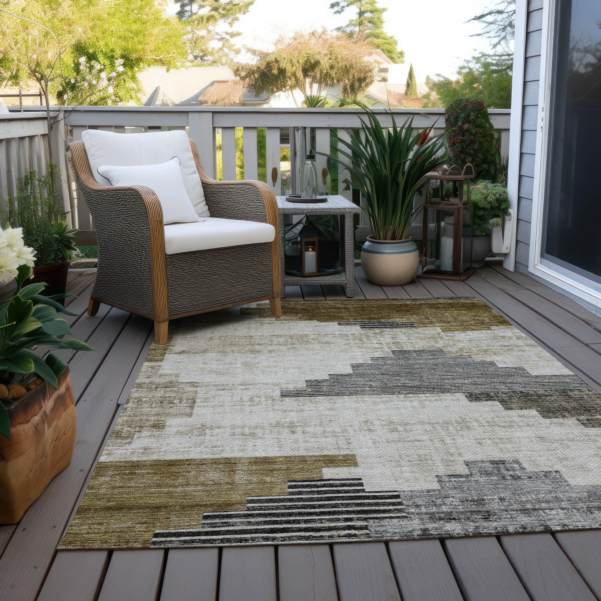 Addison Rugs Raeel Brown Washable Indoor-Outdoor Rug