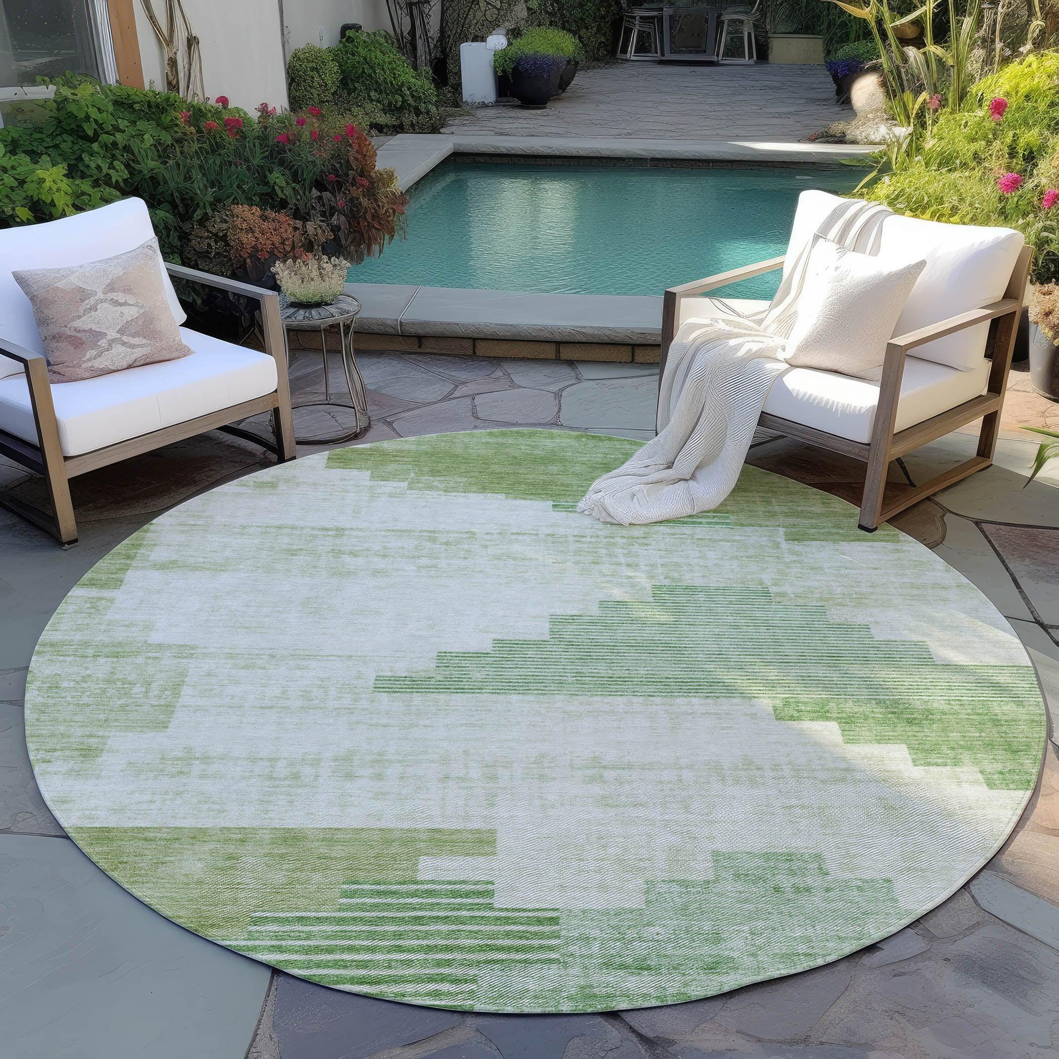 Addison Rugs Raeel Green Washable Indoor-Outdoor Rug