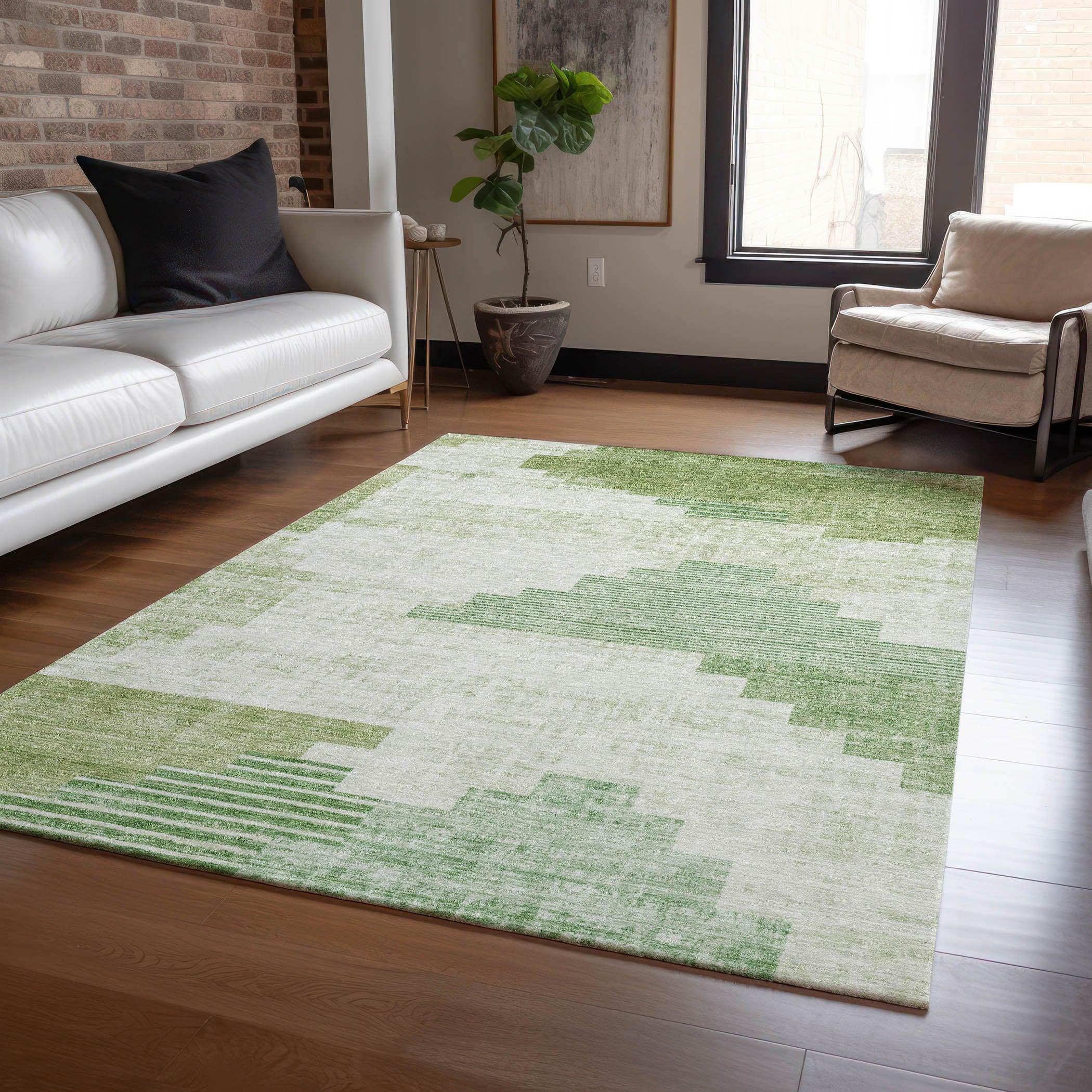 Addison Rugs Raeel Green Washable Indoor-Outdoor Rug