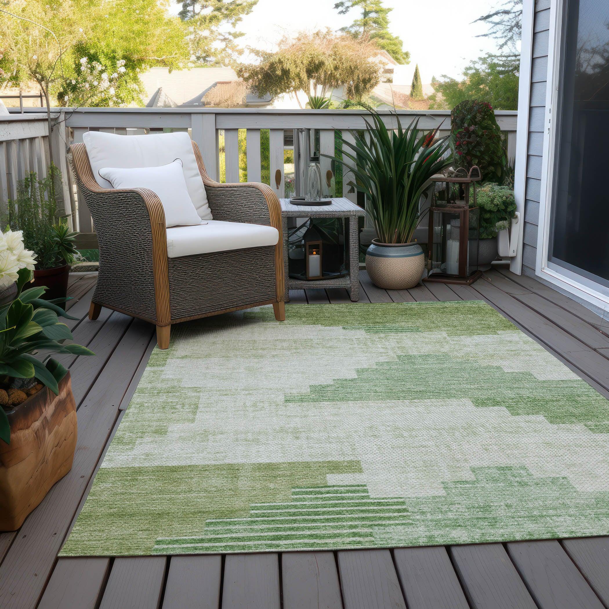Addison Rugs Raeel Green Washable Indoor-Outdoor Rug