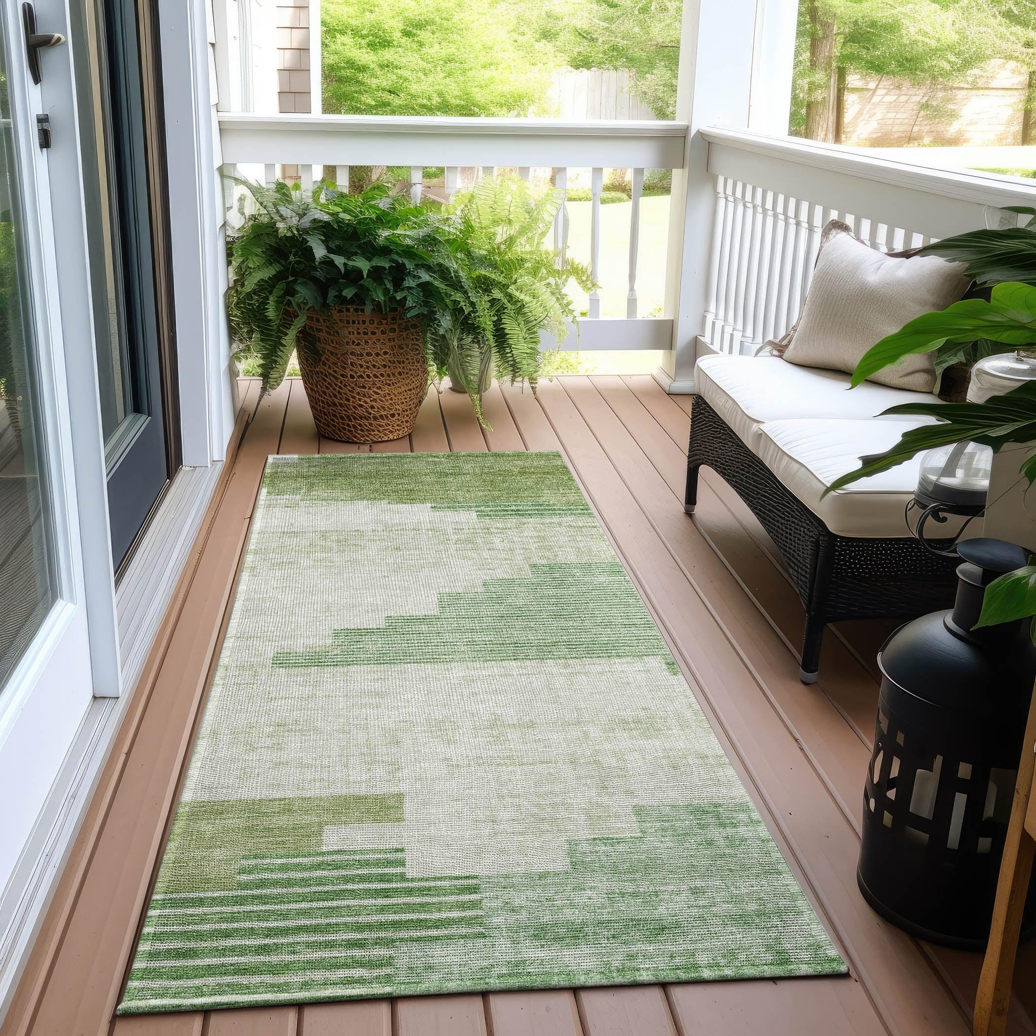 Addison Rugs Raeel Green Washable Indoor-Outdoor Rug