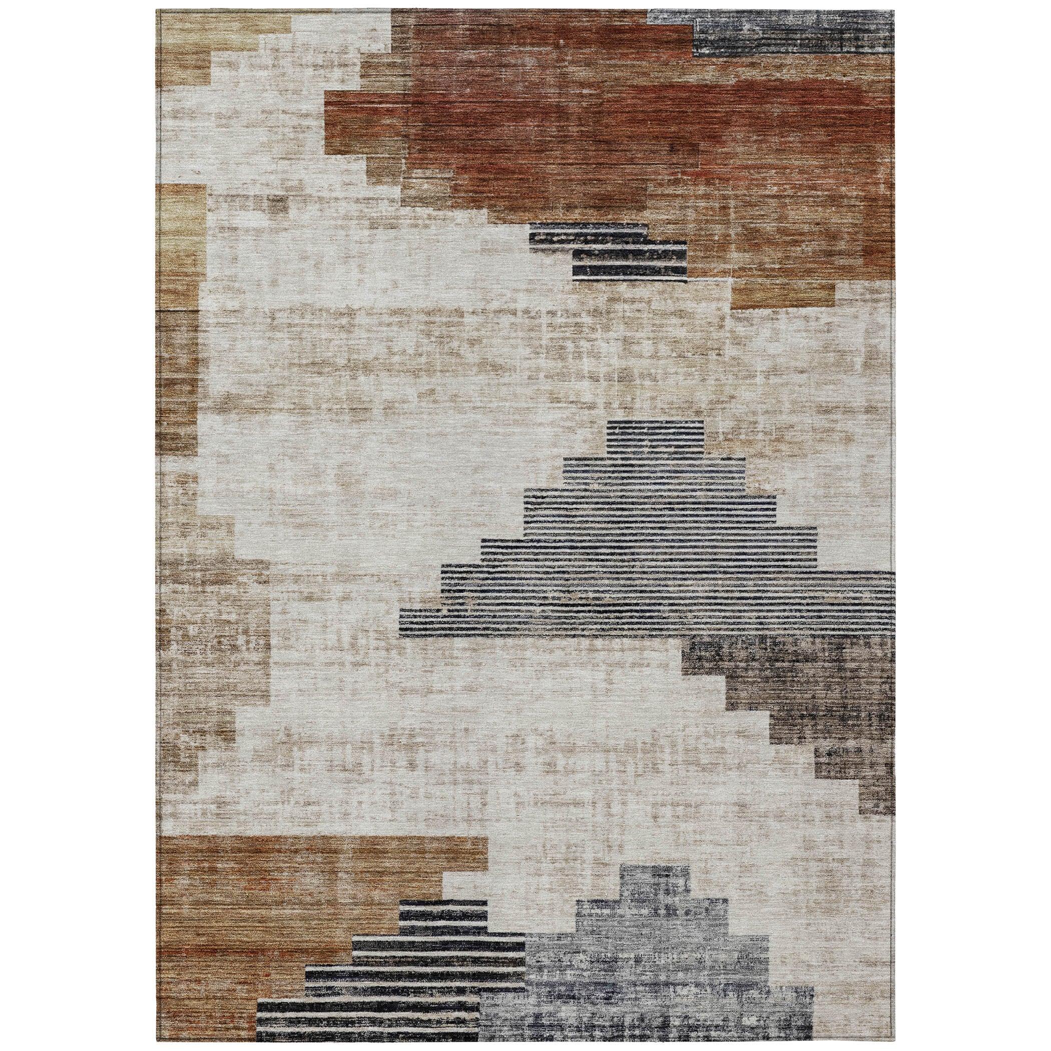 Addison Rugs Raeel Orange Washable Indoor-Outdoor Rug