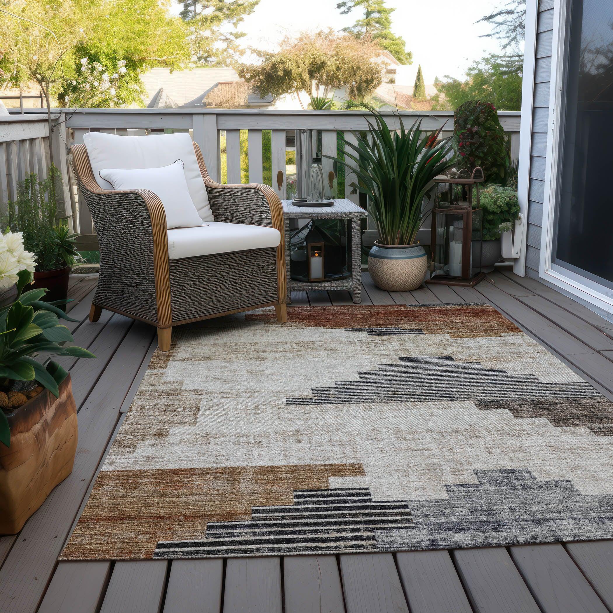 Addison Rugs Raeel Orange Washable Indoor-Outdoor Rug