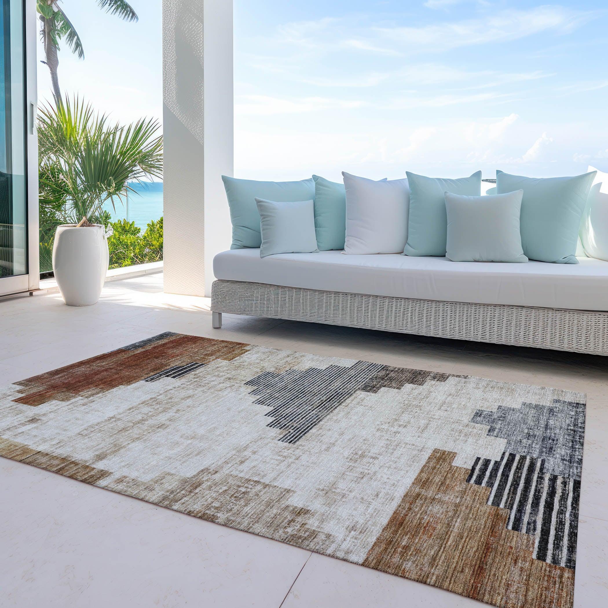 Addison Rugs Raeel Orange Washable Indoor-Outdoor Rug
