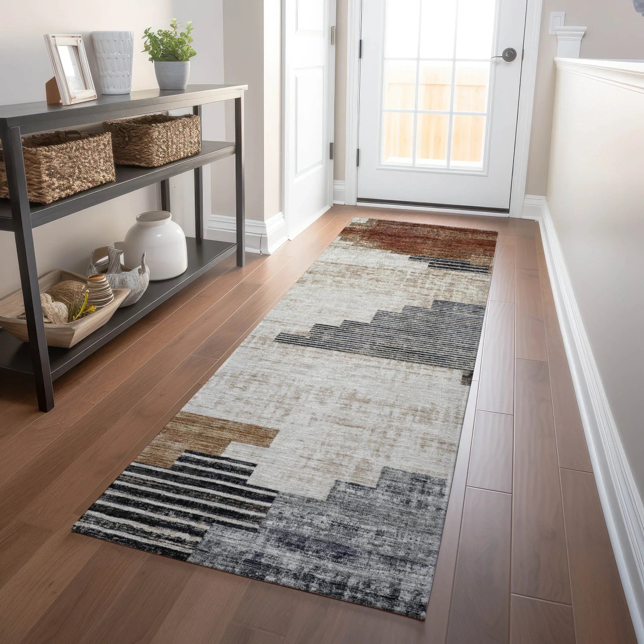 Addison Rugs Raeel Orange Washable Indoor-Outdoor Rug