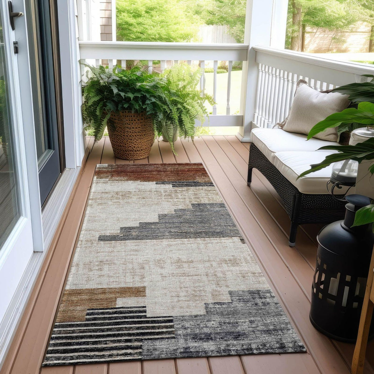 Addison Rugs Raeel Orange Washable Indoor-Outdoor Rug