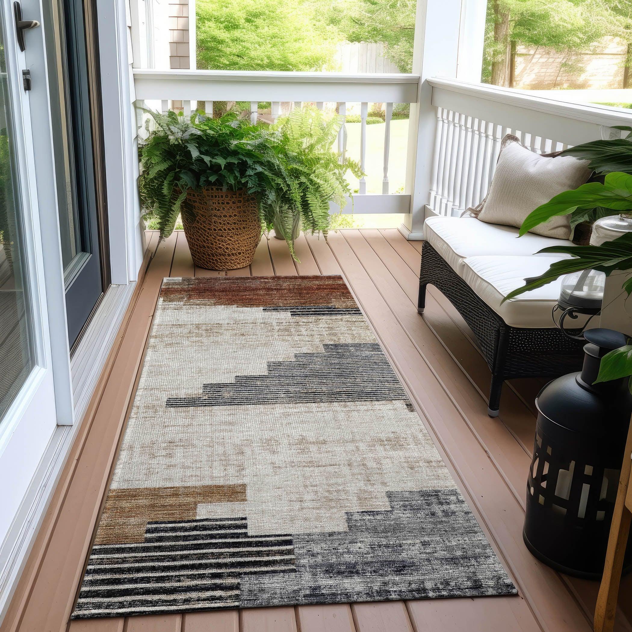 Addison Rugs Raeel Orange Washable Indoor-Outdoor Rug