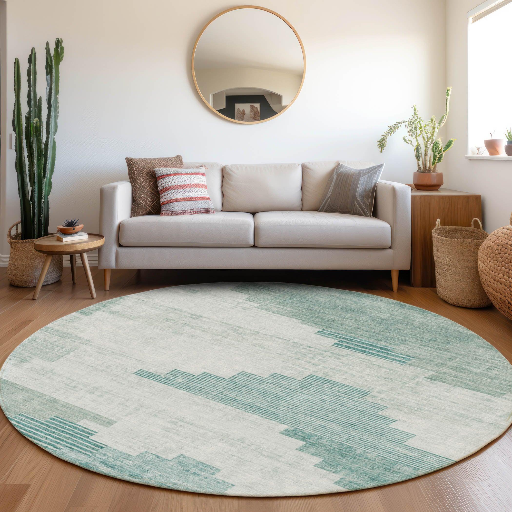 Addison Rugs Raeel Teal Washable Indoor-Outdoor Rug