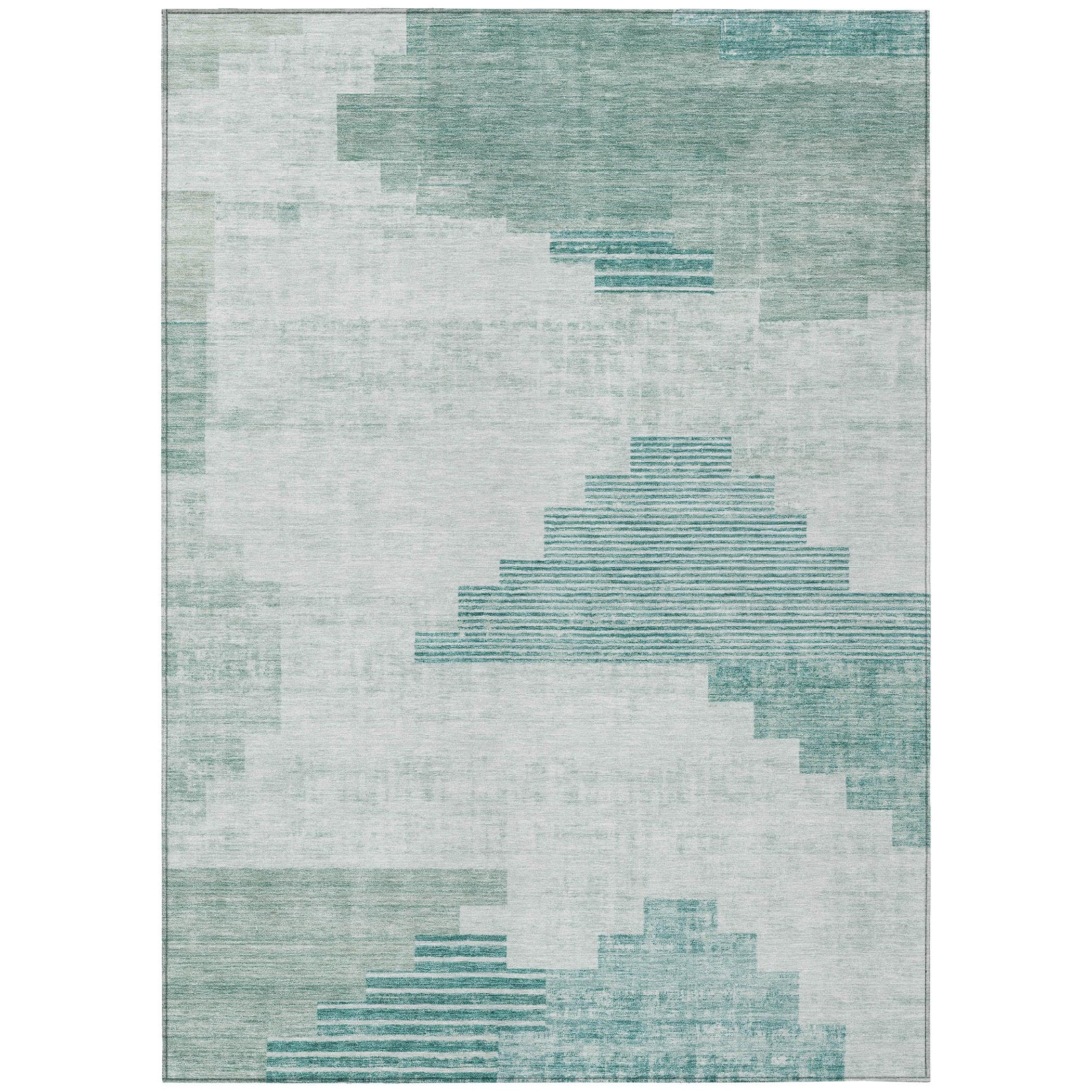 Addison Rugs Raeel Teal Washable Indoor-Outdoor Rug