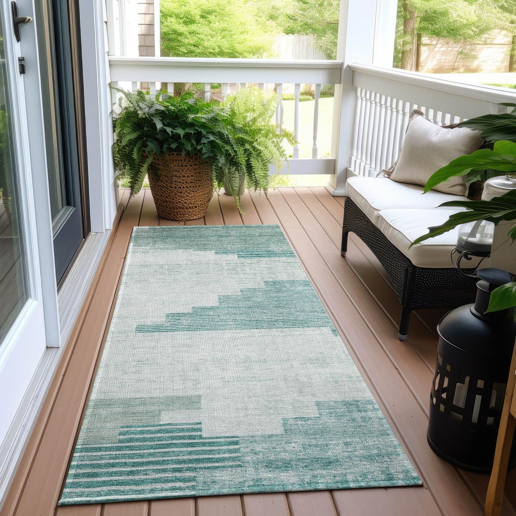 Addison Rugs Raeel Teal Washable Indoor-Outdoor Rug