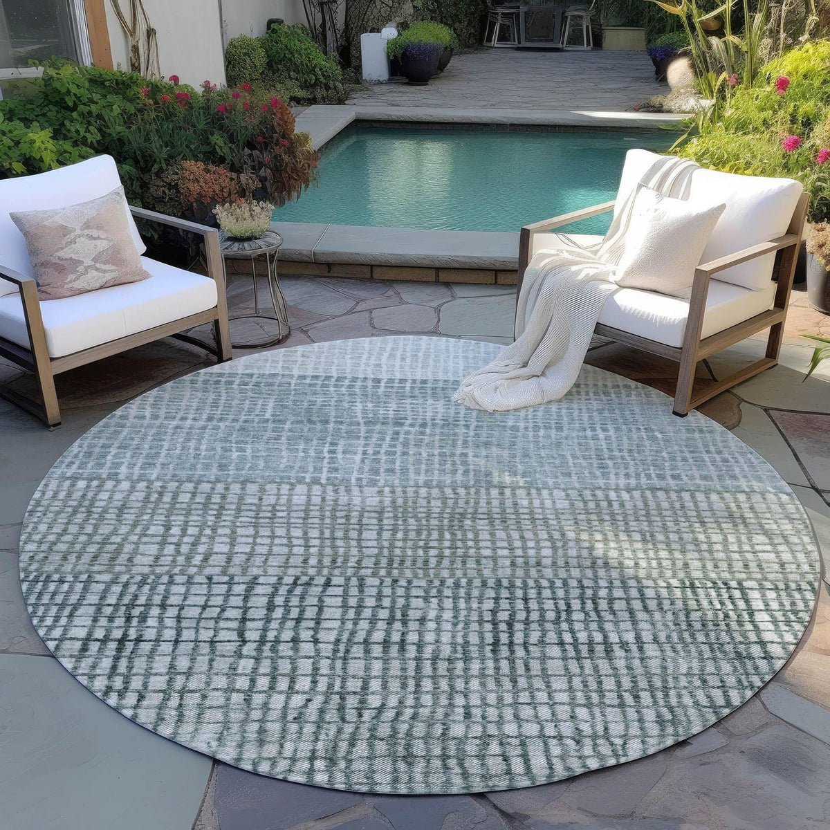 Addison Rugs Raeon Aqua Washable Indoor-Outdoor Rug