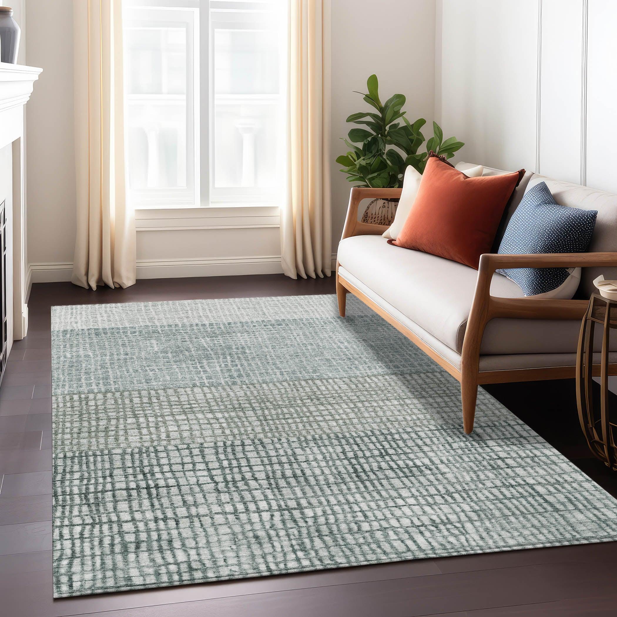 Addison Rugs Raeon Aqua Washable Indoor-Outdoor Rug