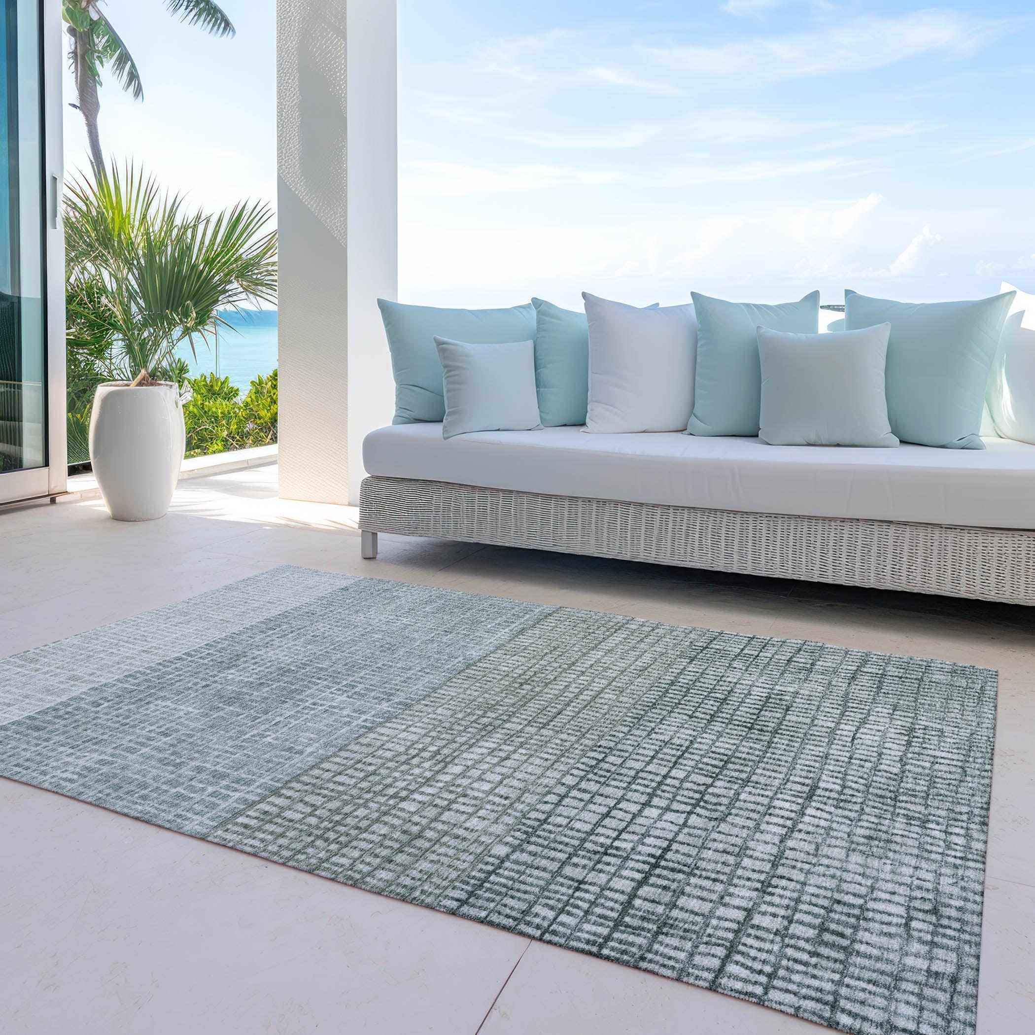 Addison Rugs Raeon Aqua Washable Indoor-Outdoor Rug