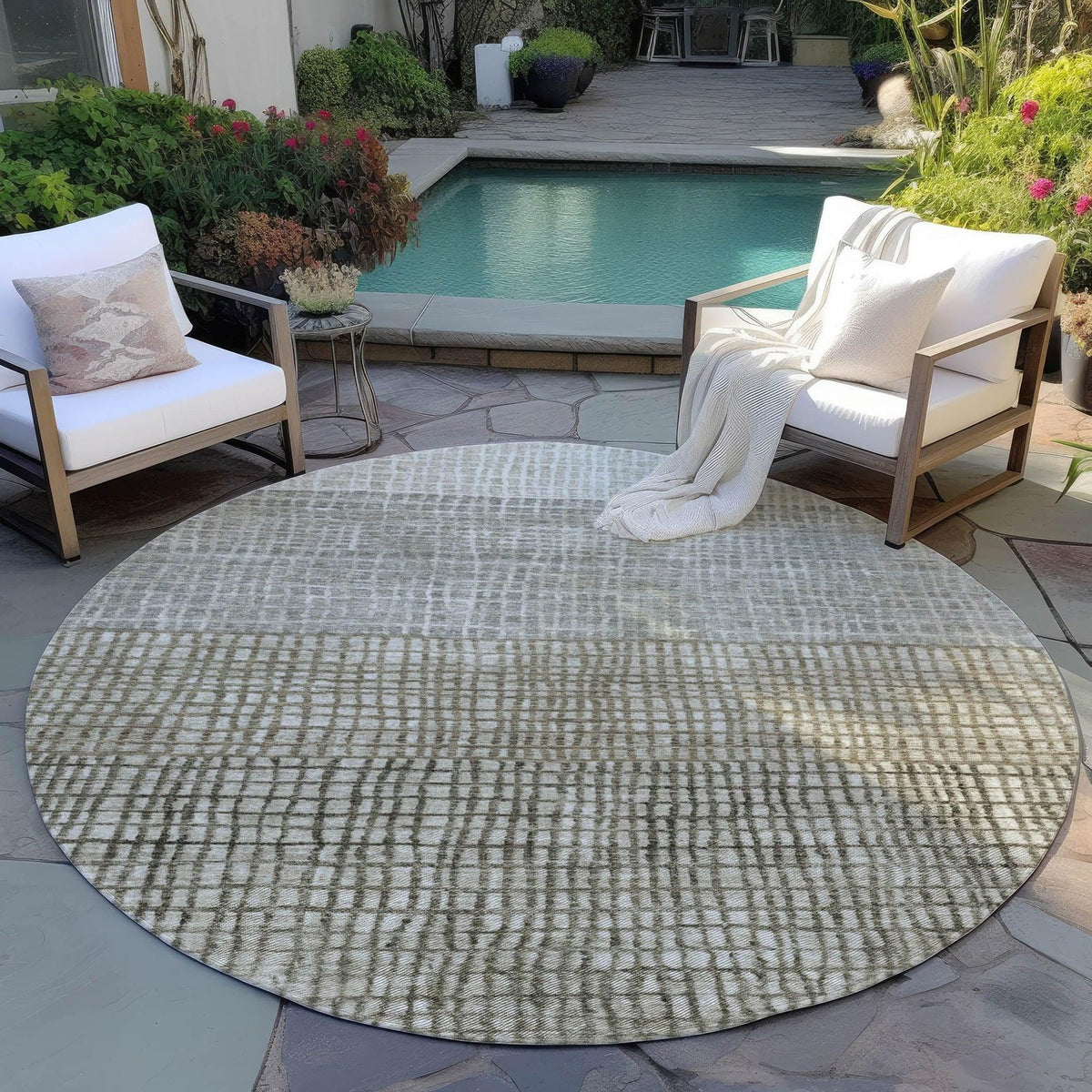 Addison Rugs Raeon Taupe Washable Indoor-Outdoor Rug