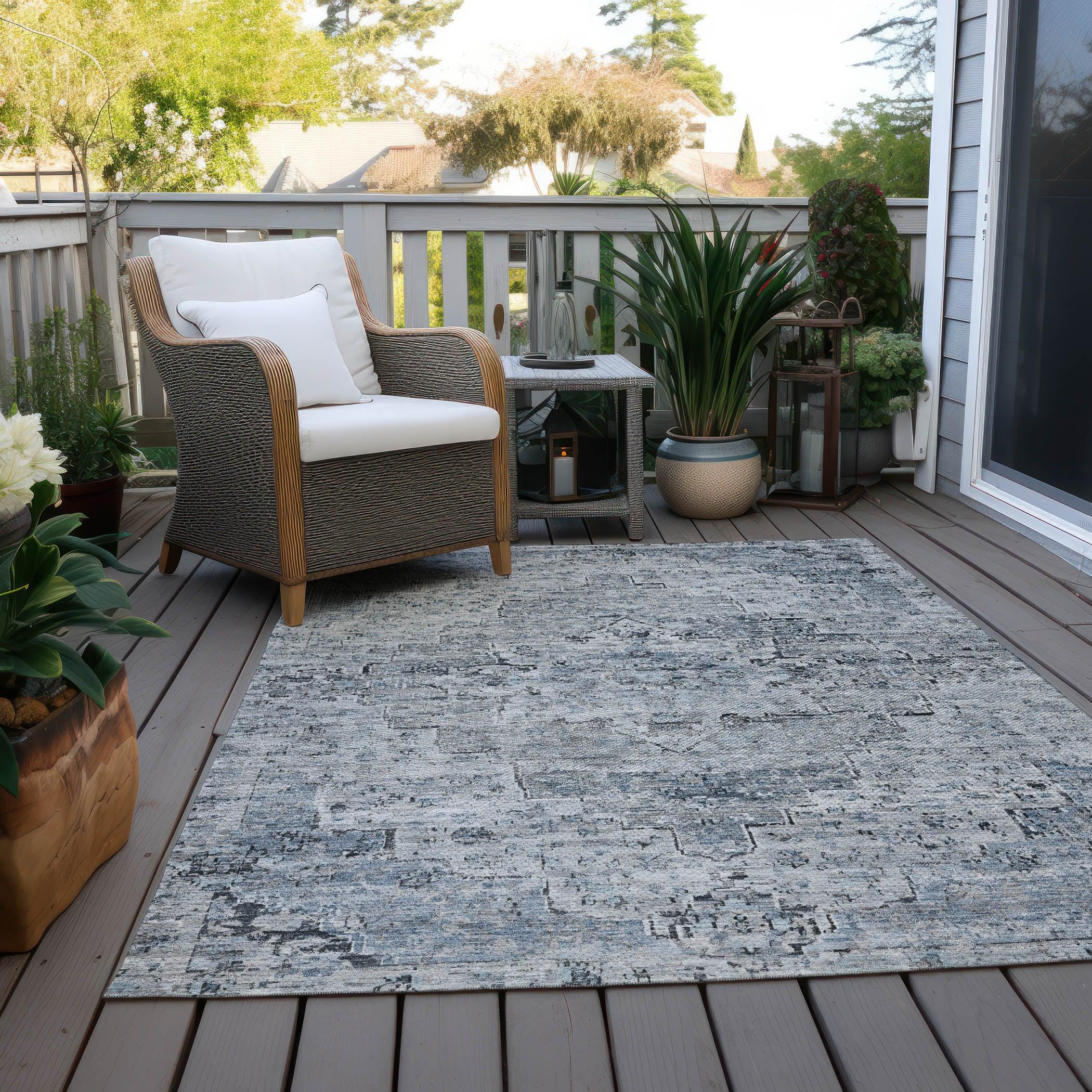 Addison Rugs Raeor Blue Washable Indoor-Outdoor Rug