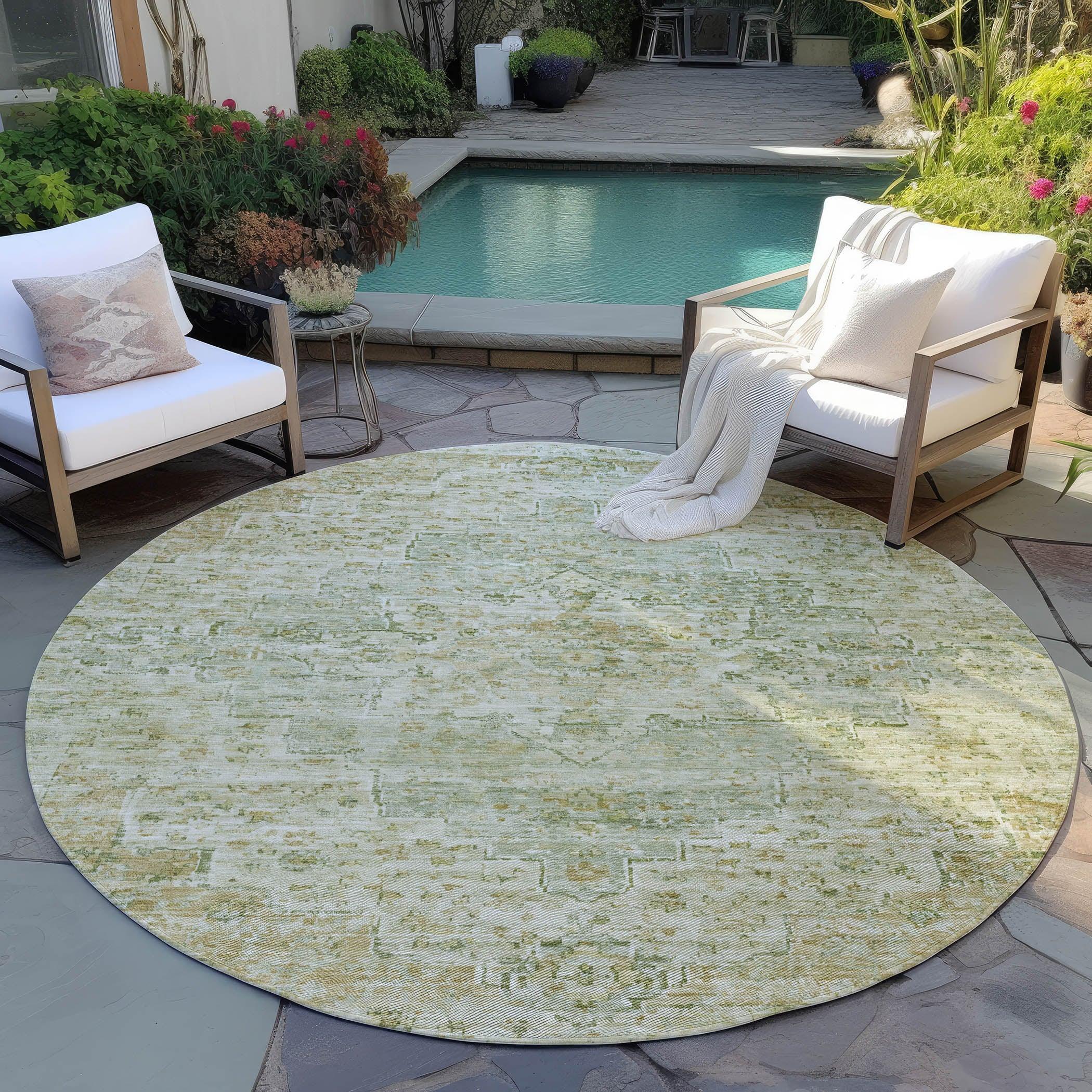 Addison Rugs Raeor Green Washable Indoor-Outdoor Rug
