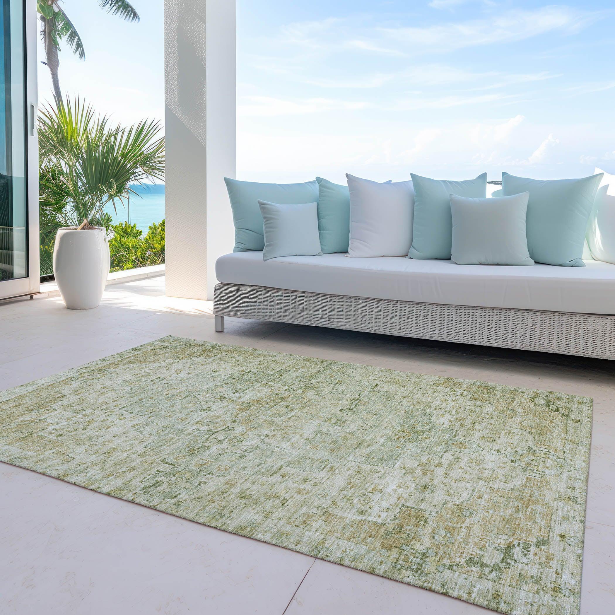 Addison Rugs Raeor Green Washable Indoor-Outdoor Rug